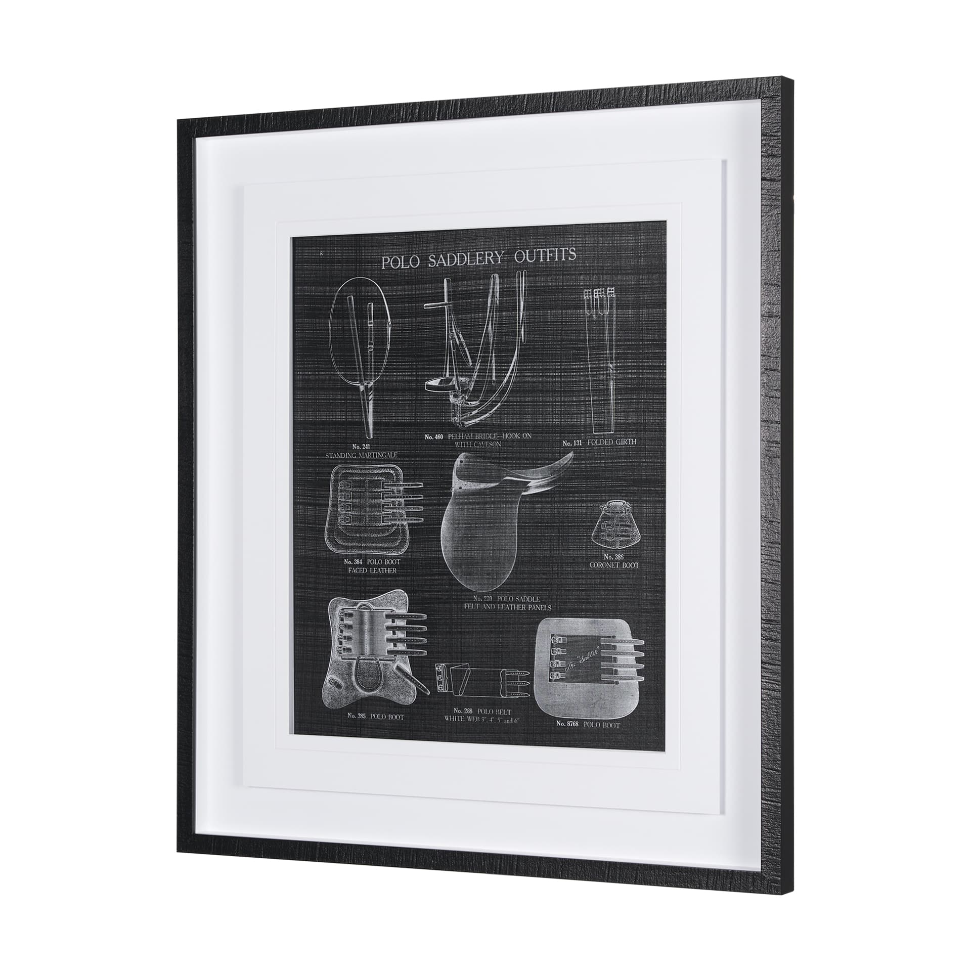 Equestrian Riding IIBW by Mercana Studio Hand Embellished Framed Art Print Matted under Glass — product photograph