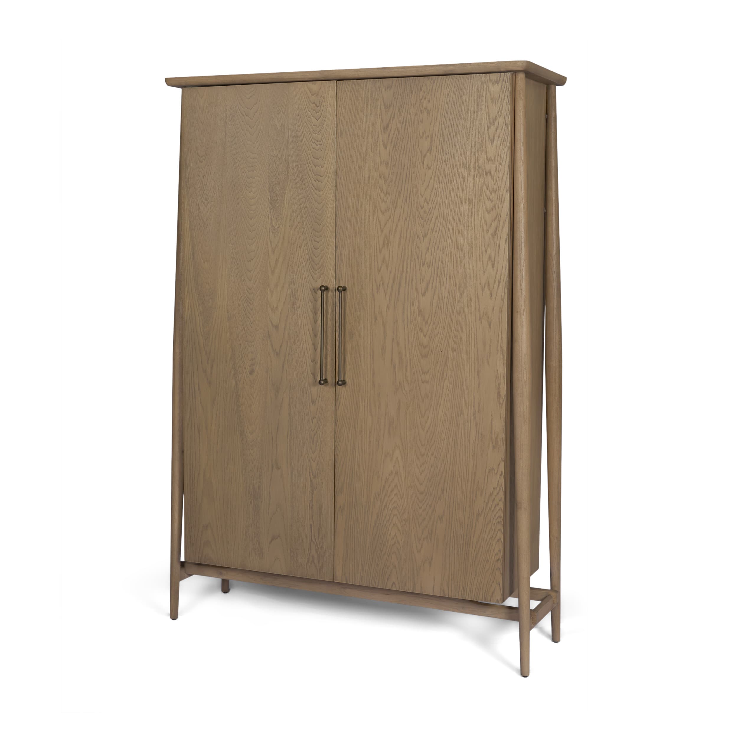 Hollis Gray-Brown Wood Curio Cabinet — product photograph