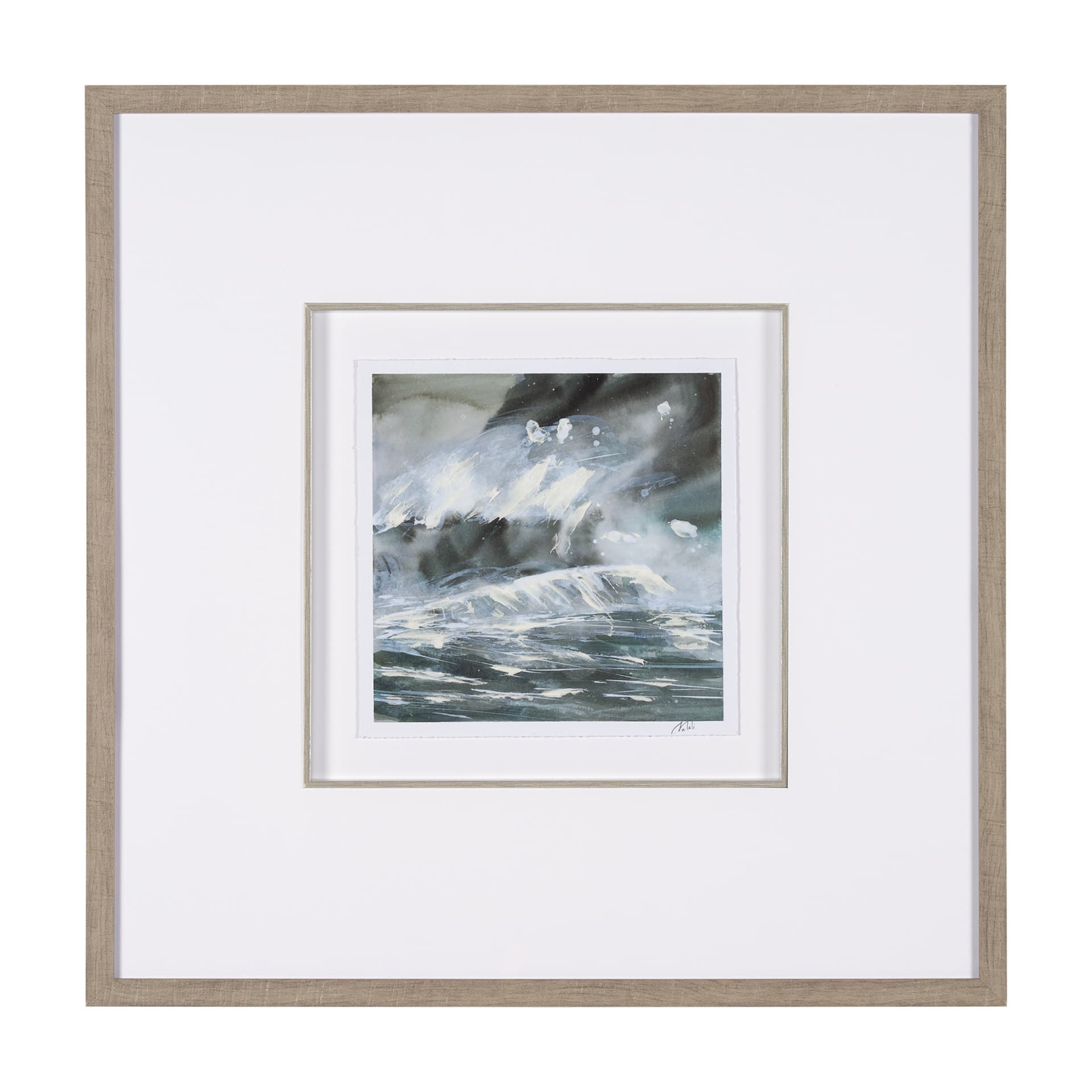 Stormy Coast III by Mercana Studio a Hand Embellished Framed Art Print Matted under Glass — product photograph