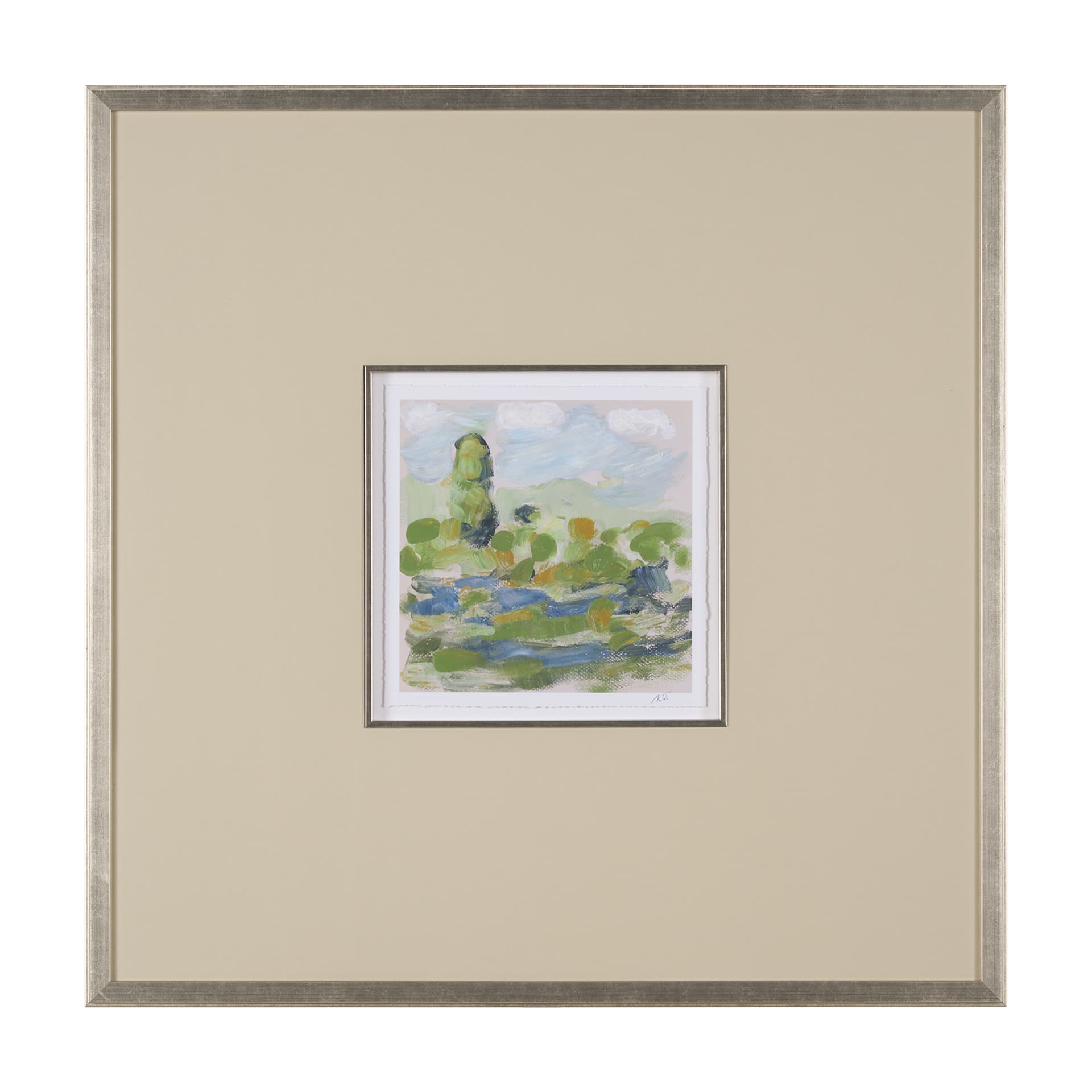 Vibrant View III by Mercana Studio a Hand Embelished Textured Framed Art Print Matted under Glass — product photograph