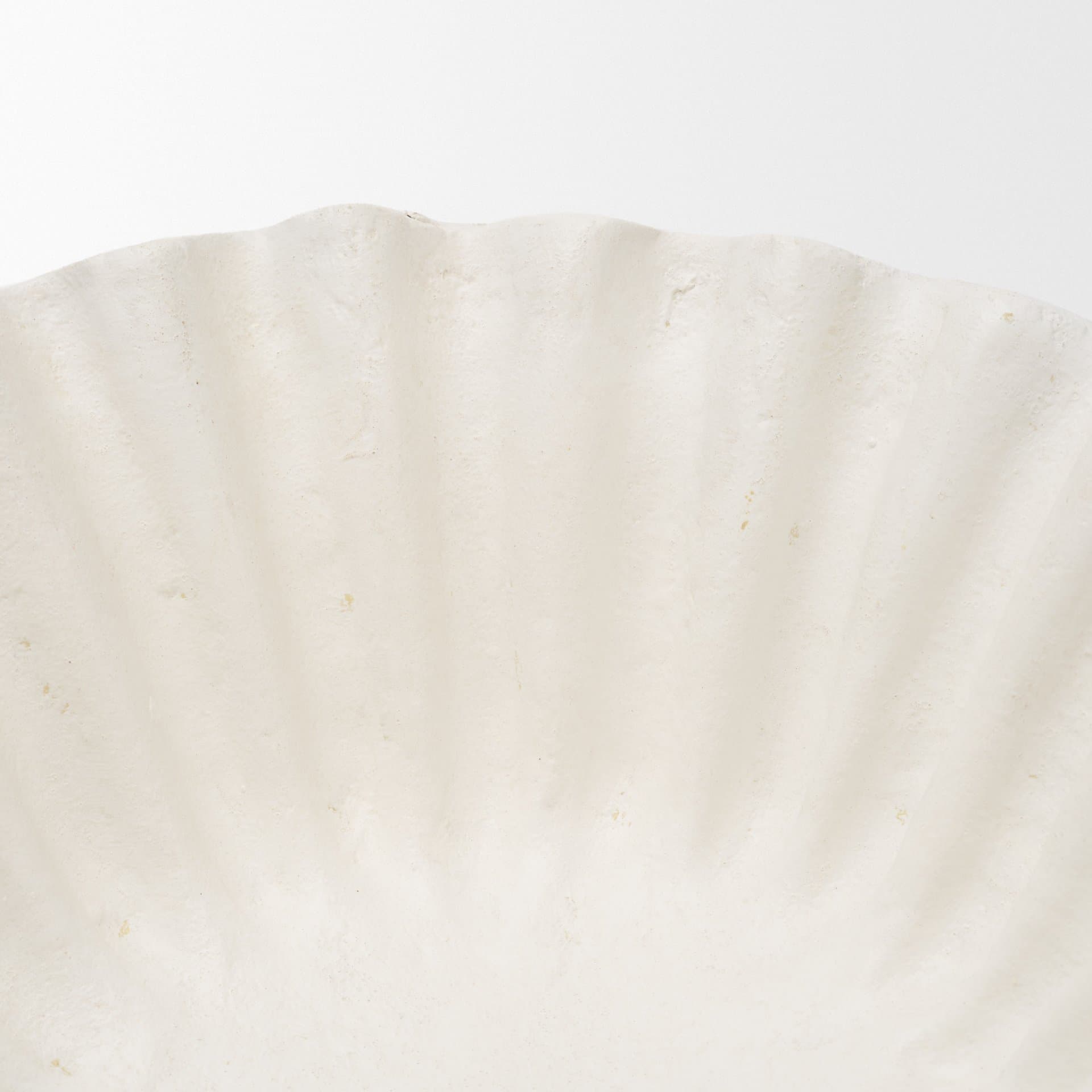 Camelia Small Fluted White Paper Mache Round Centerpiece Bowl — product photograph