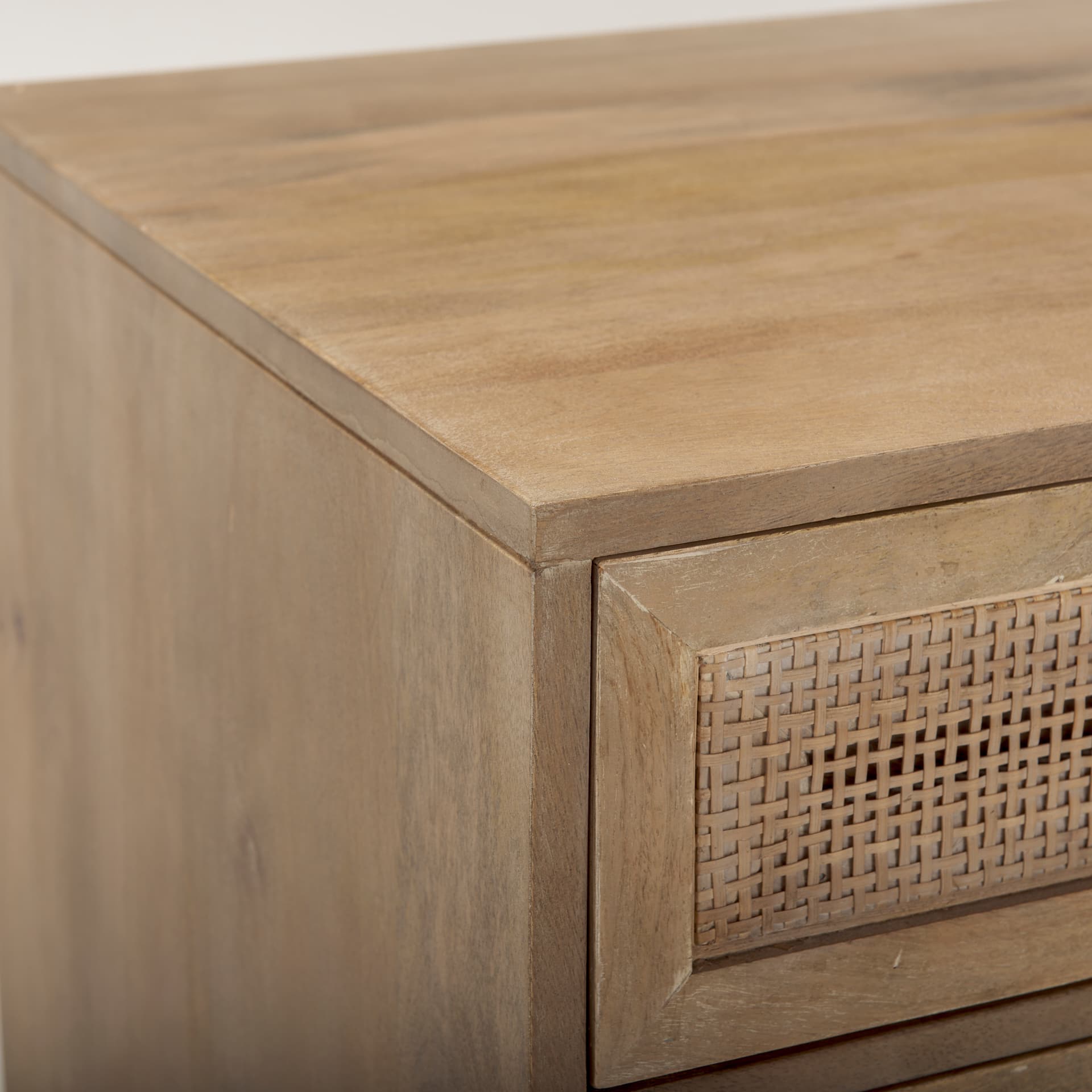 Grier Light Brown Wood w/ Cane End Table — product photograph