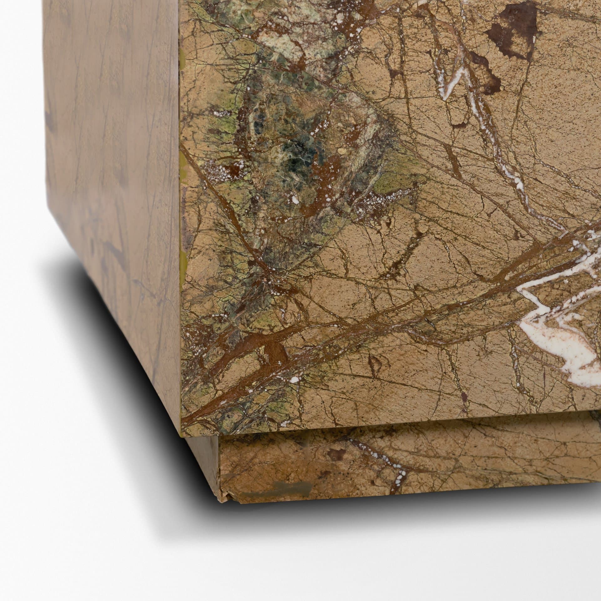 Matteo Solid Rainforest Rust Marble Rectangular Coffee Table — product photograph