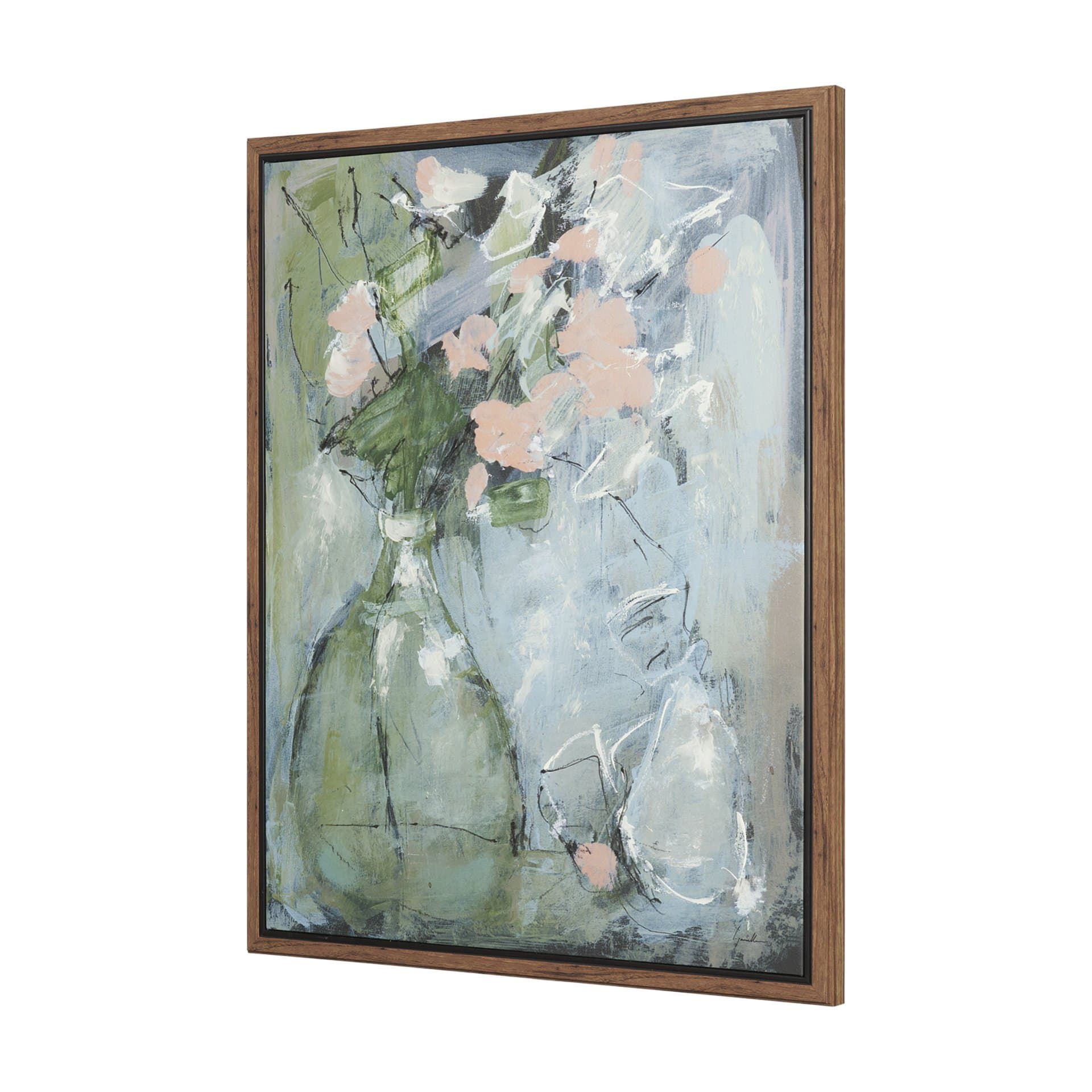 Posies I by Mercana Studio Hand-Embellished Textured Framed Canvas Artwork — product photograph