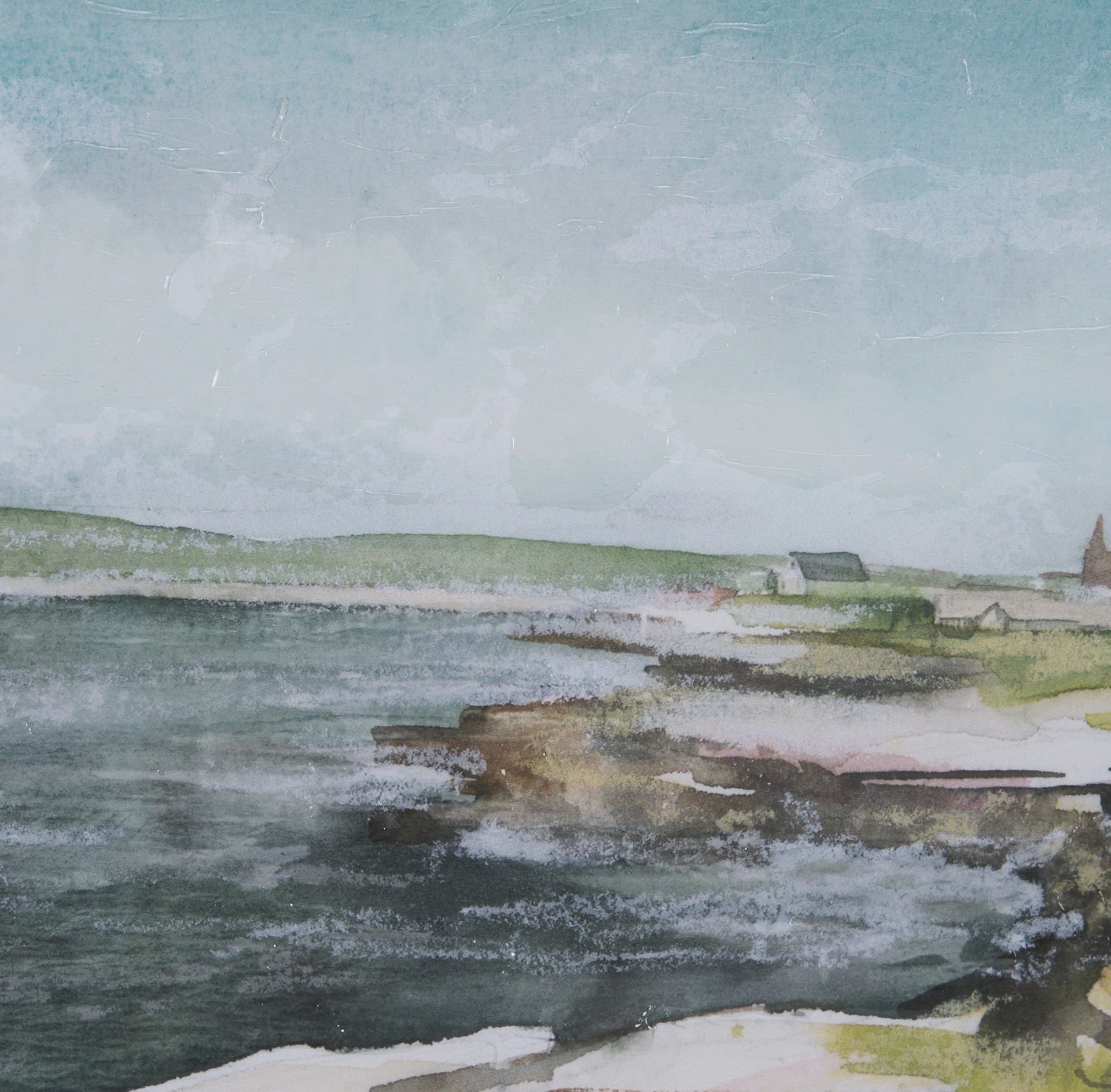 East Coast View III by Mercana Studio a Hand Embellished Framed Art Print Matted under Glass — product photograph