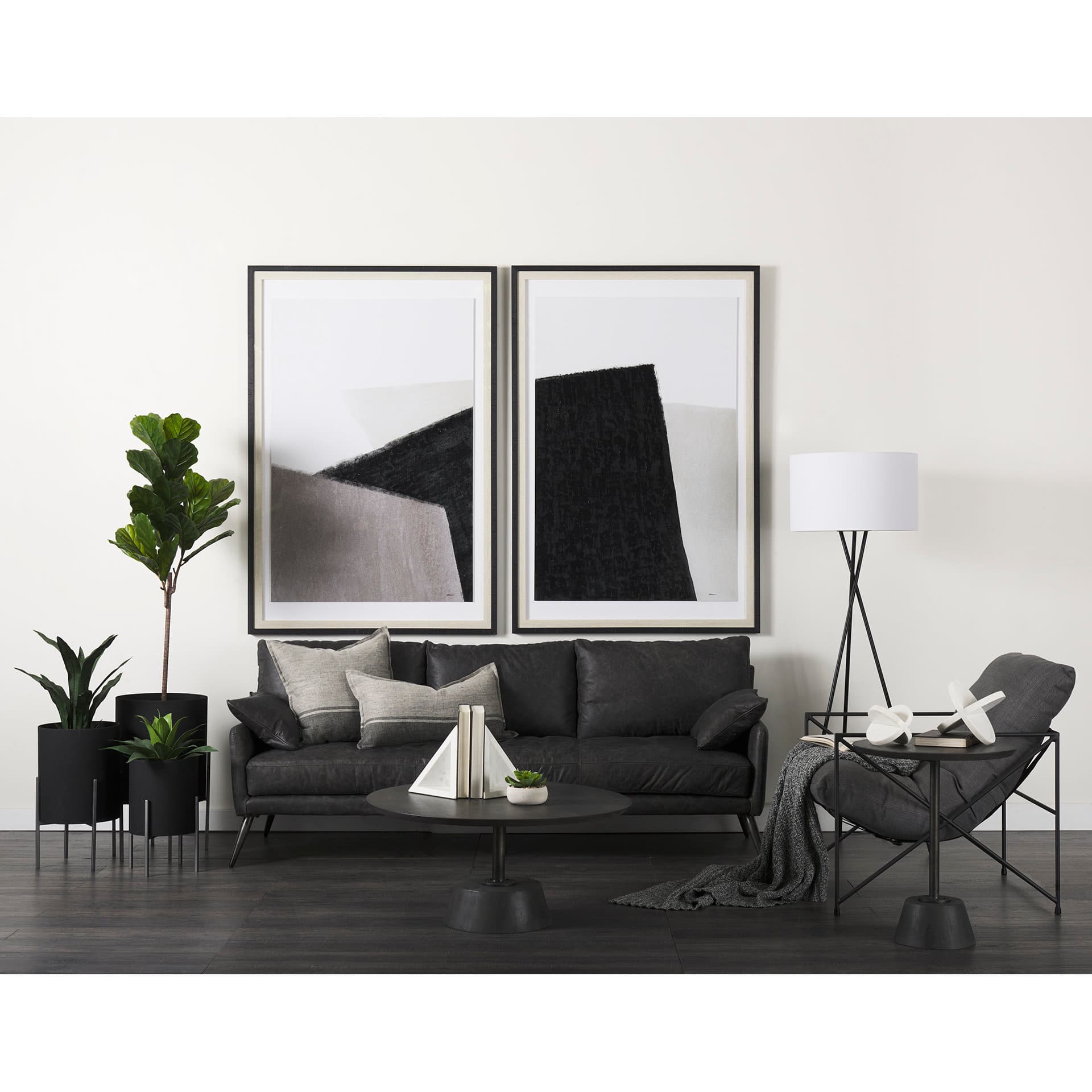 Pages I by Mercana Studio a Hand Embelished Textured Framed Art Print Matted under Glass — in a styled room