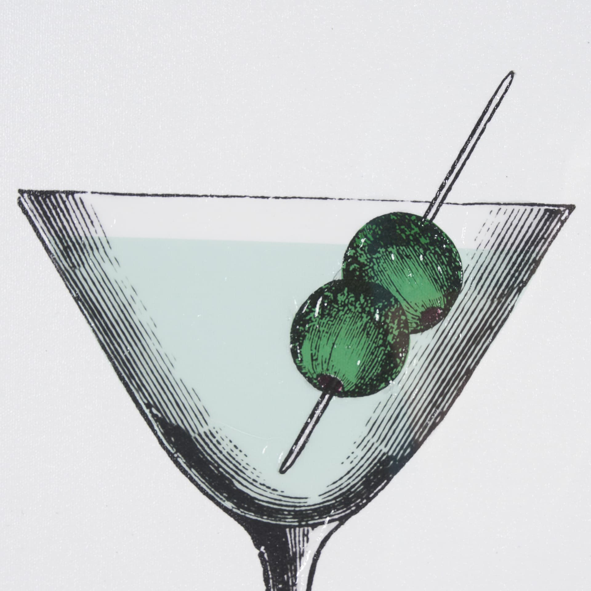 Vintage Cocktails-Martini by Gwen Aspell Hand Embellished Framed Art Print Matted under Glass — product photograph