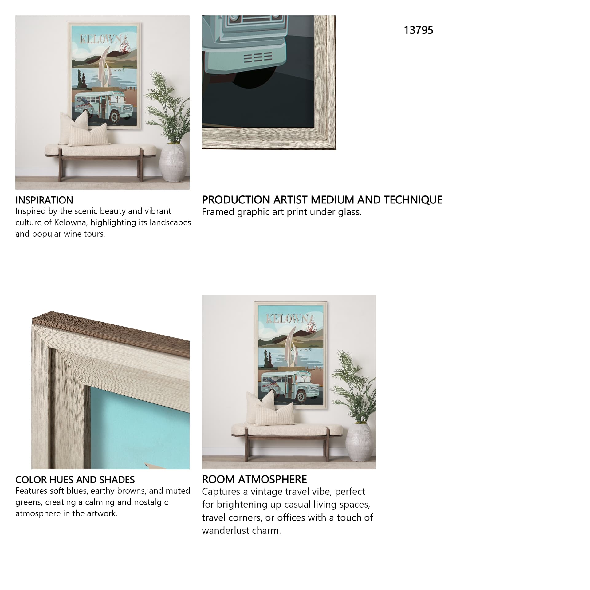 Kelowna Go Canada (XL) by Mercana Studio a Hand Embellished Decograph Framed Art Print under Glass — in a styled room