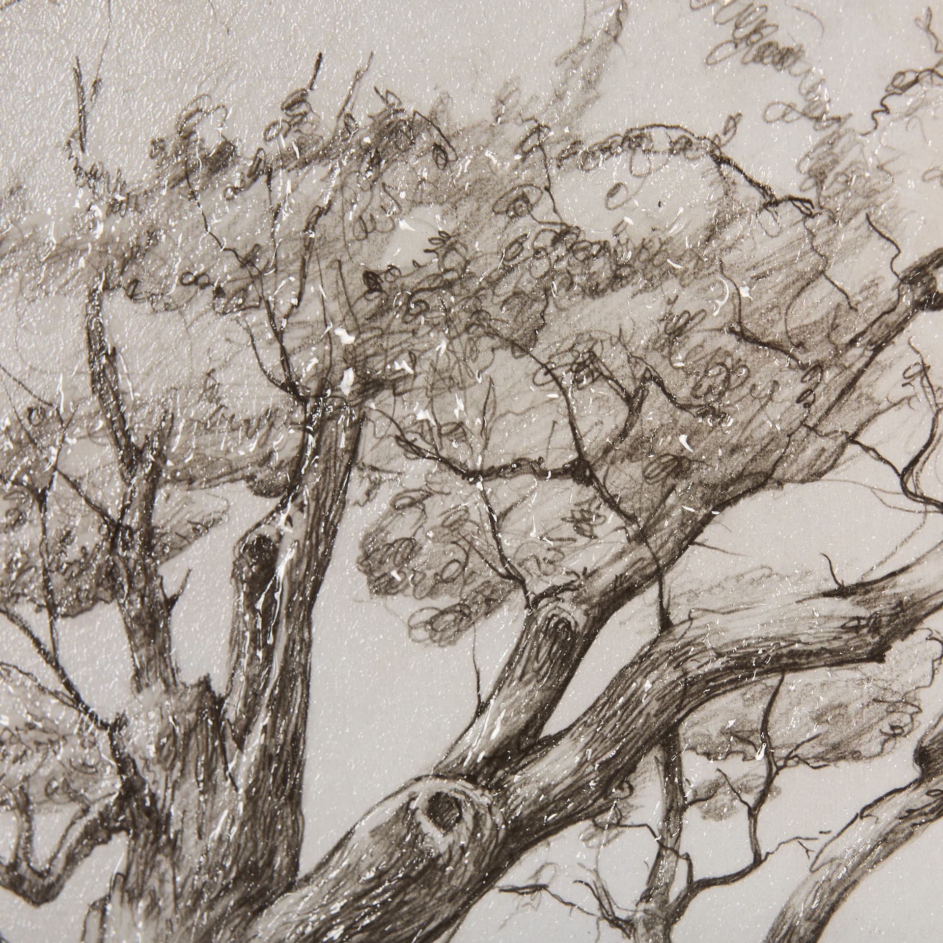 Secret Life of Tree by Mercana Studio Hand Embellished Textured Framed Art Print Matted under Glass — product photograph
