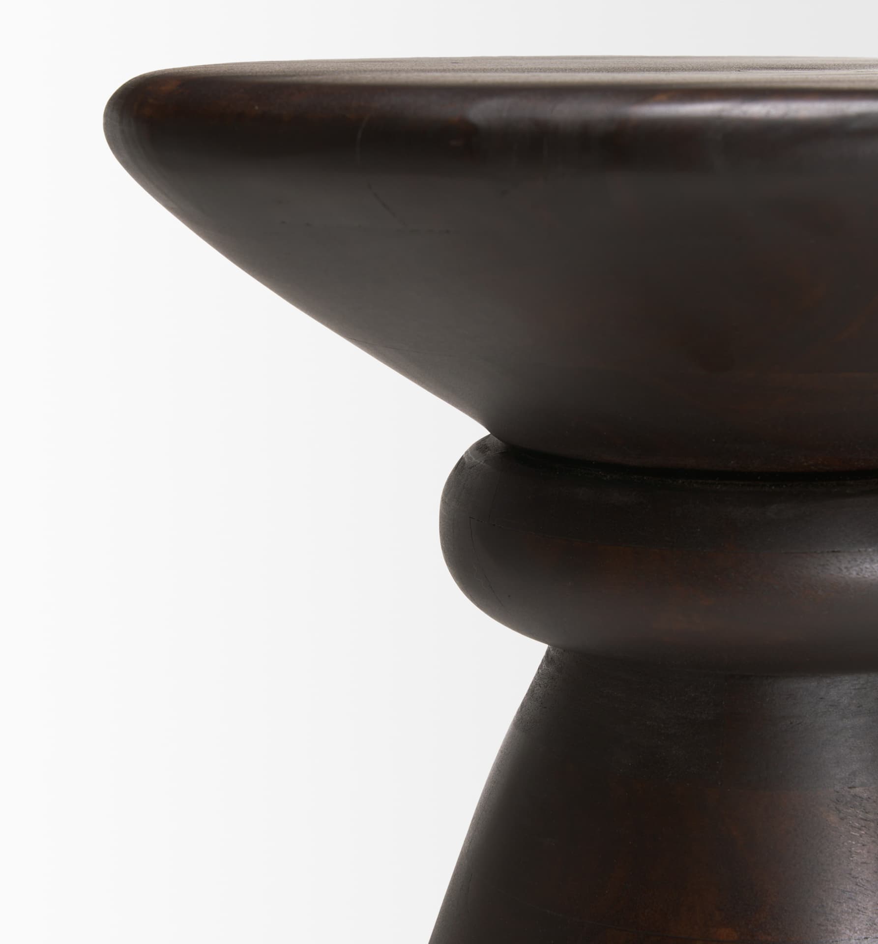 Palmera Dark Brown Wood Pedestal Accent Table — product photograph