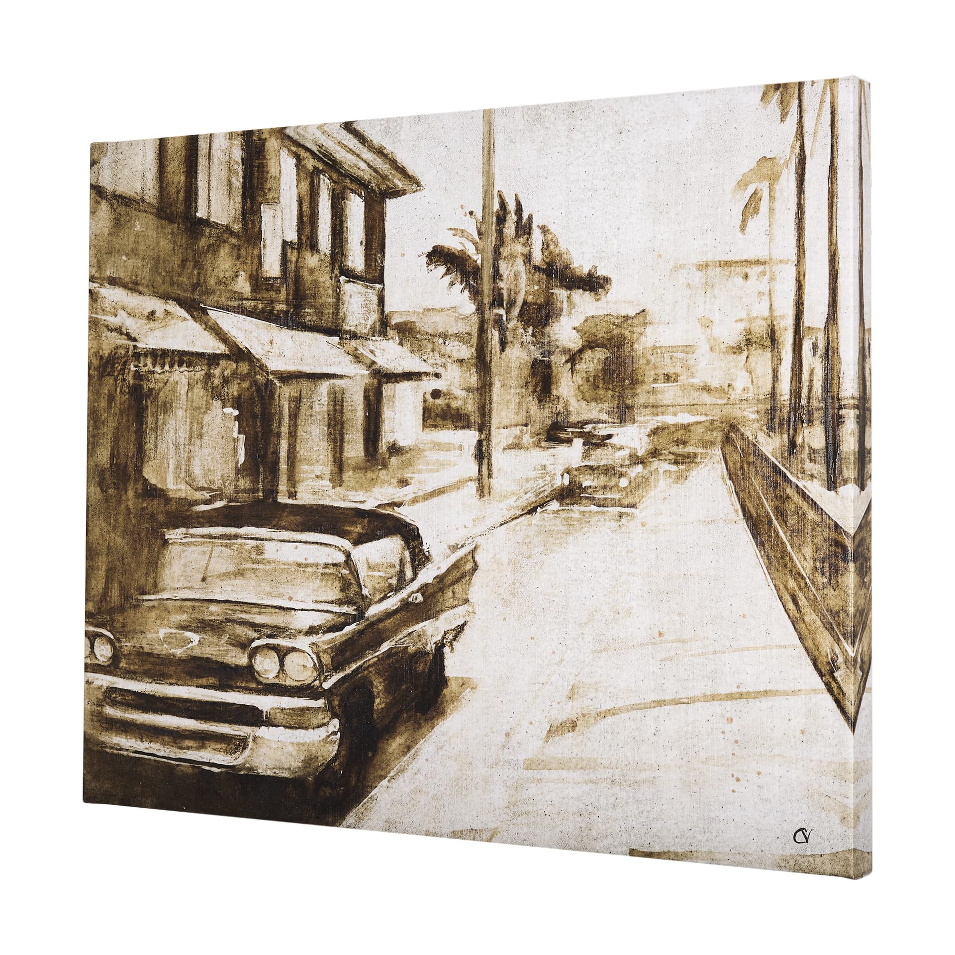 Vintage Car Picture I by Mercana Studio a Hand Embellished Textured Canvas — product photograph
