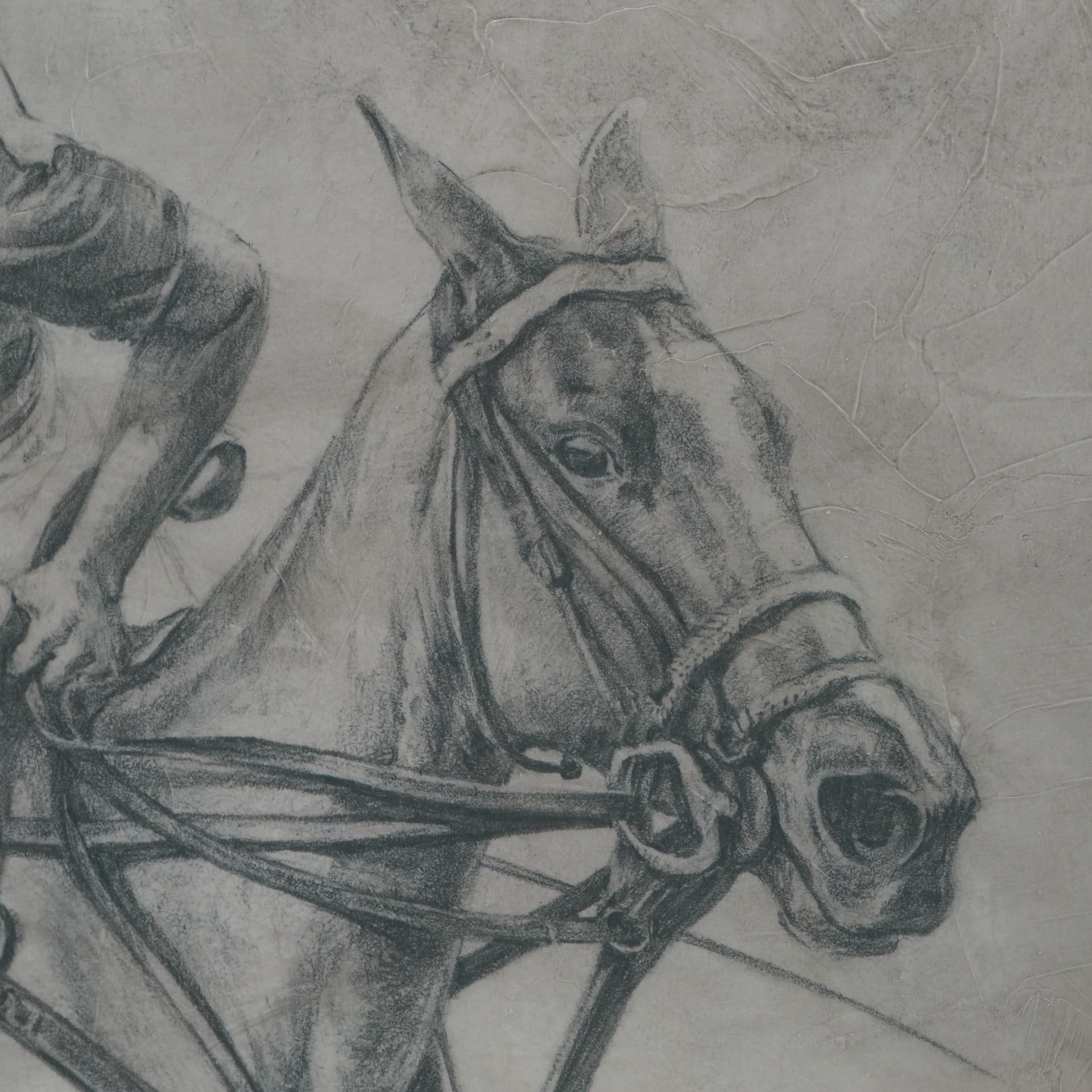 Polo Player I by Mercana Studio a Hand Embellished Textured Framed Art Print Matted under Glass — product photograph