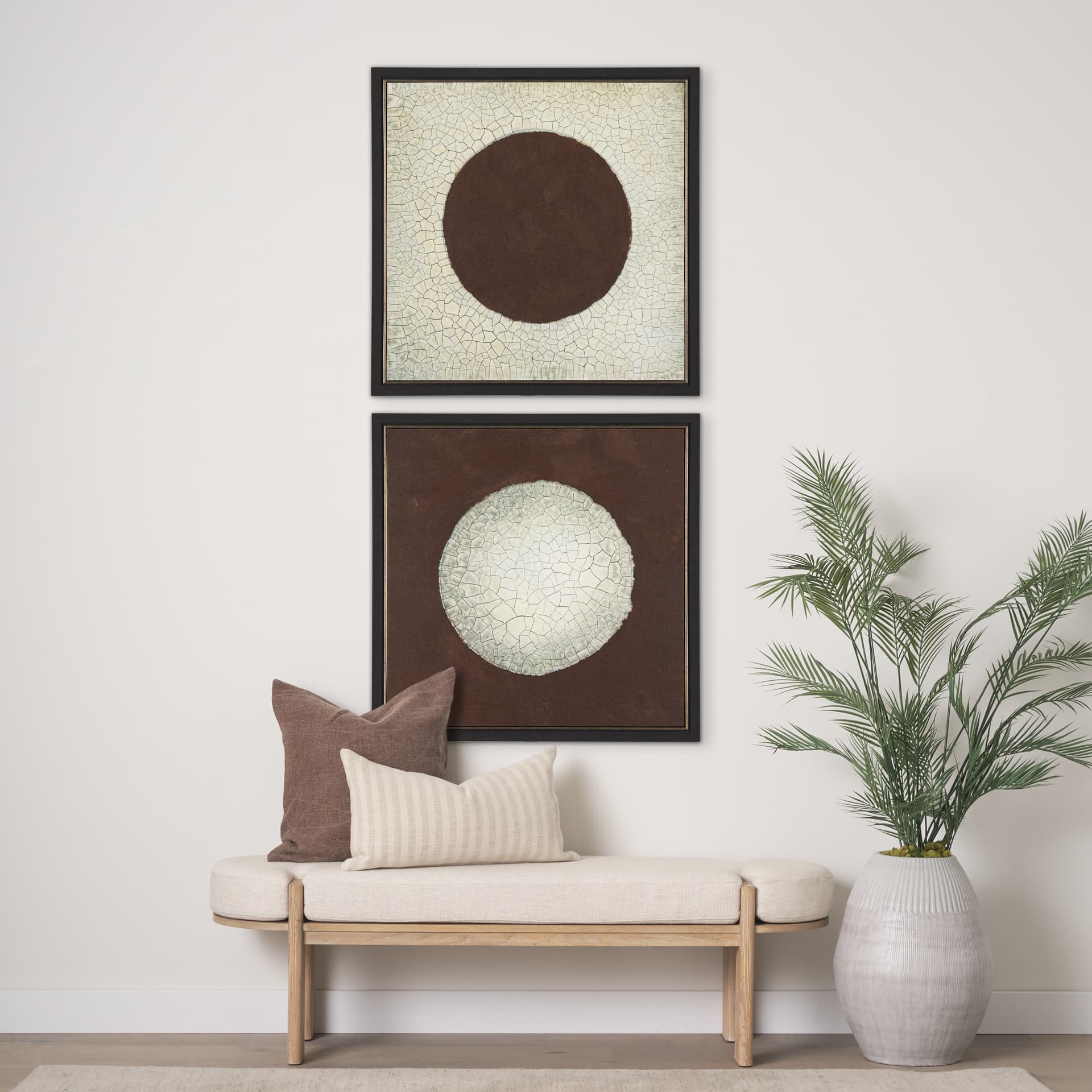 Red Sun by Mercana Studio a Hand Embellished Textured Framed Canvas — in a styled room