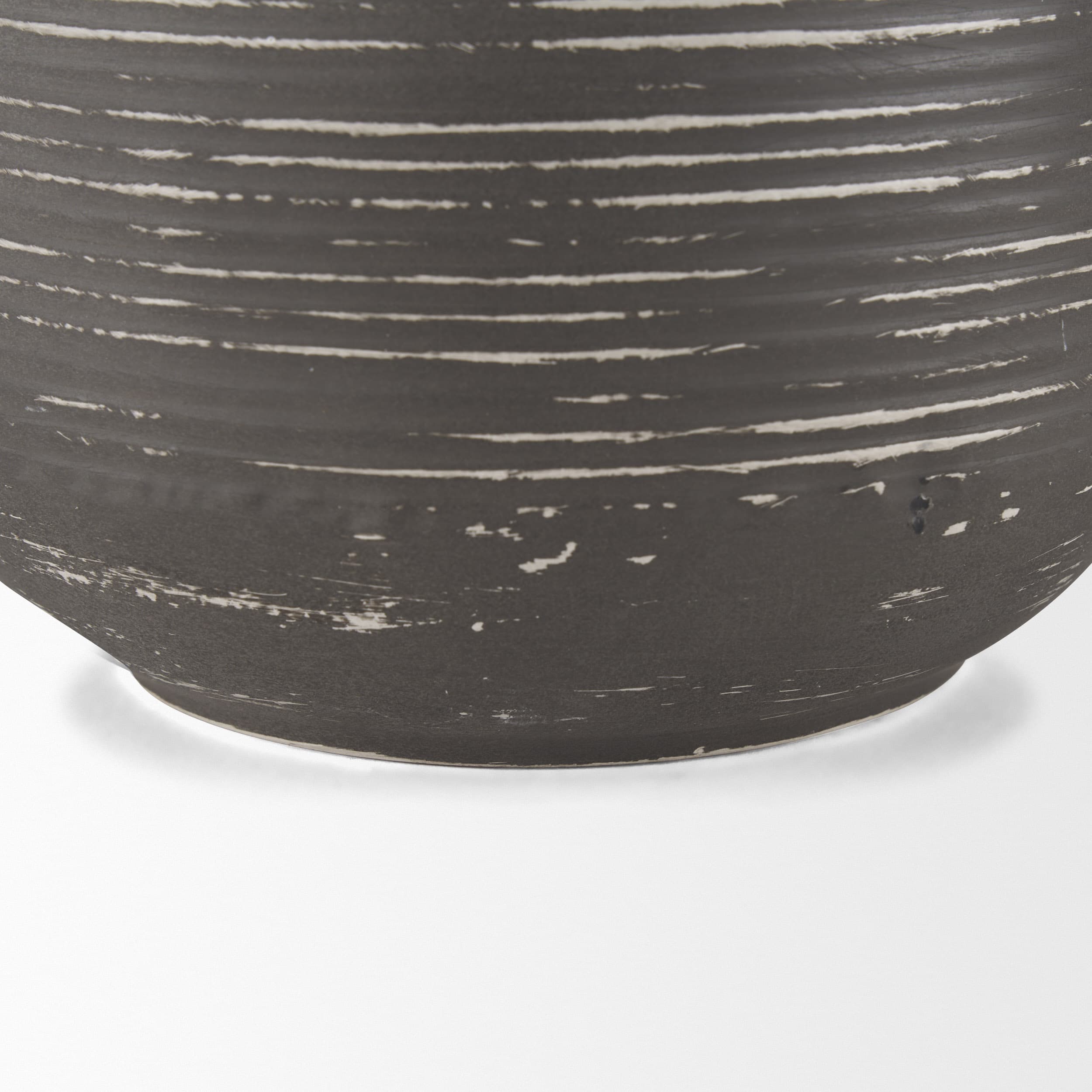 Toru Tall White w/ Grey Ombre Metal Vase — product photograph