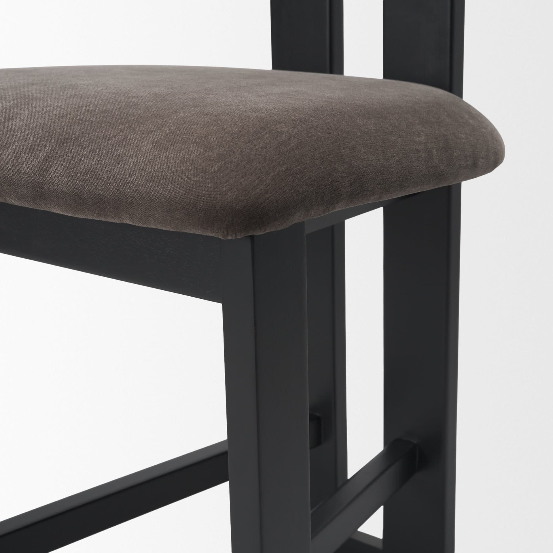 Tribeca Open Back 36.5in Seat Counter Stool | Charcoal Fabric w/ Wood — product photograph