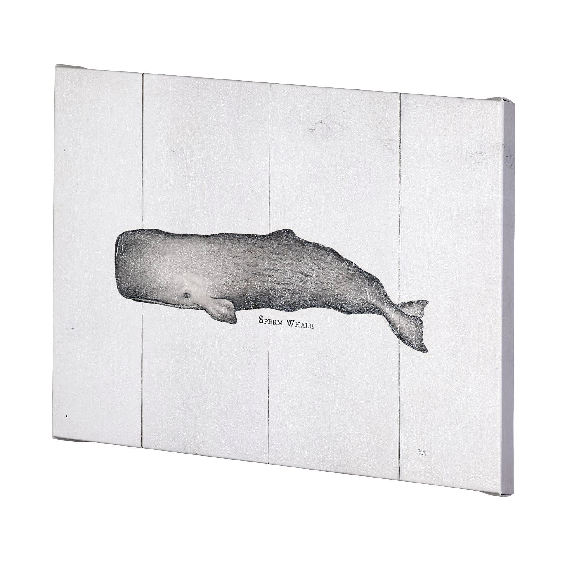 Sperm Whale by Mercana Studio a Hand Embellished Textured Canvas — product photograph