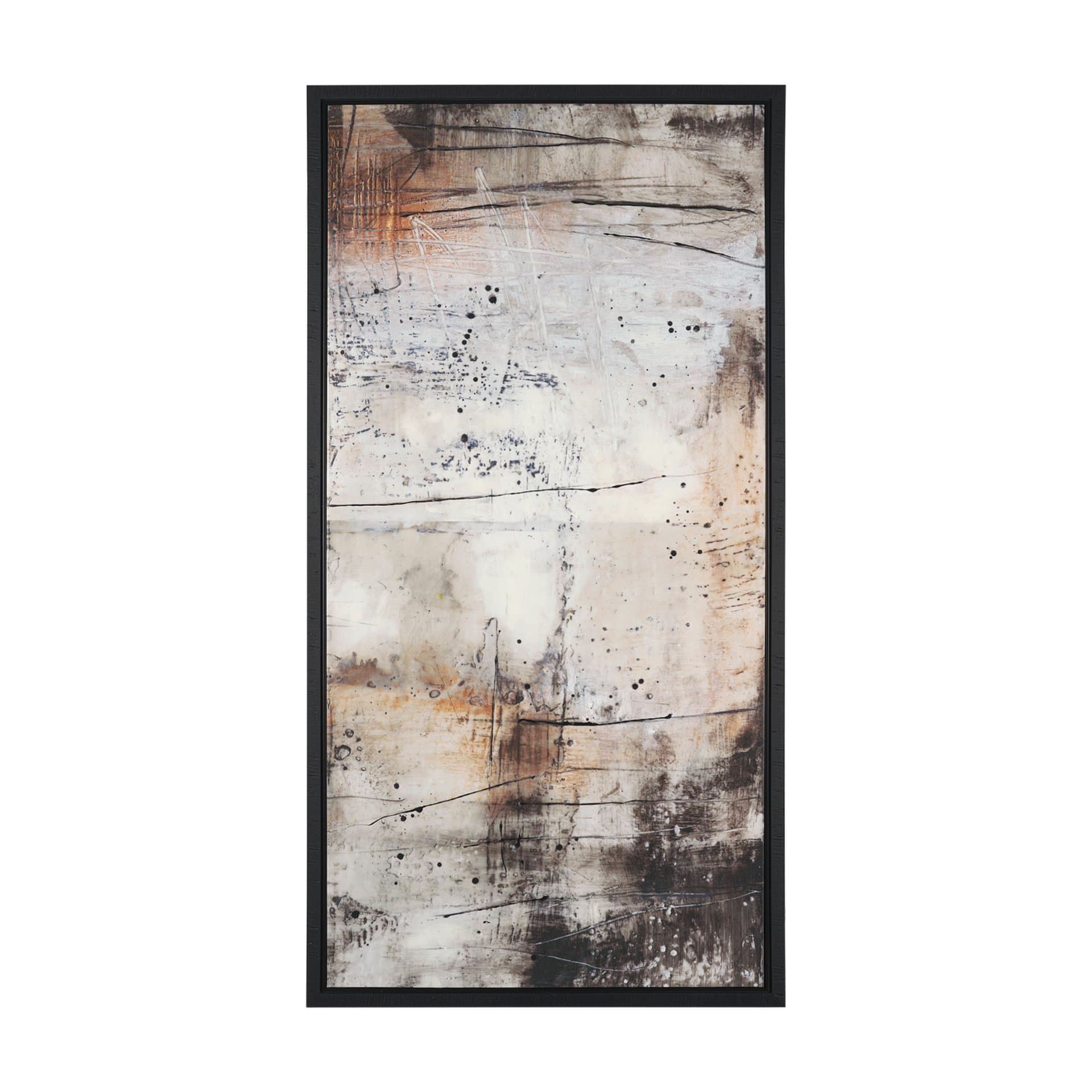 Blk Wht Bronze II by Jennifer Goldberger a Hand Embellished Textured Framed Canvas — product photograph