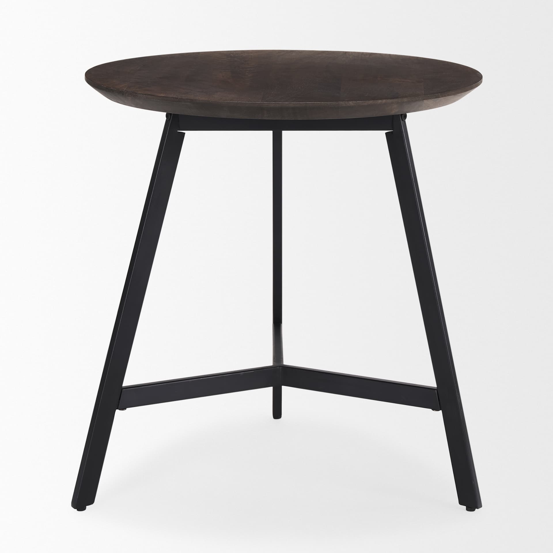 Todd Dark Brown Wood W/ Metal Legs Side Table — product photograph