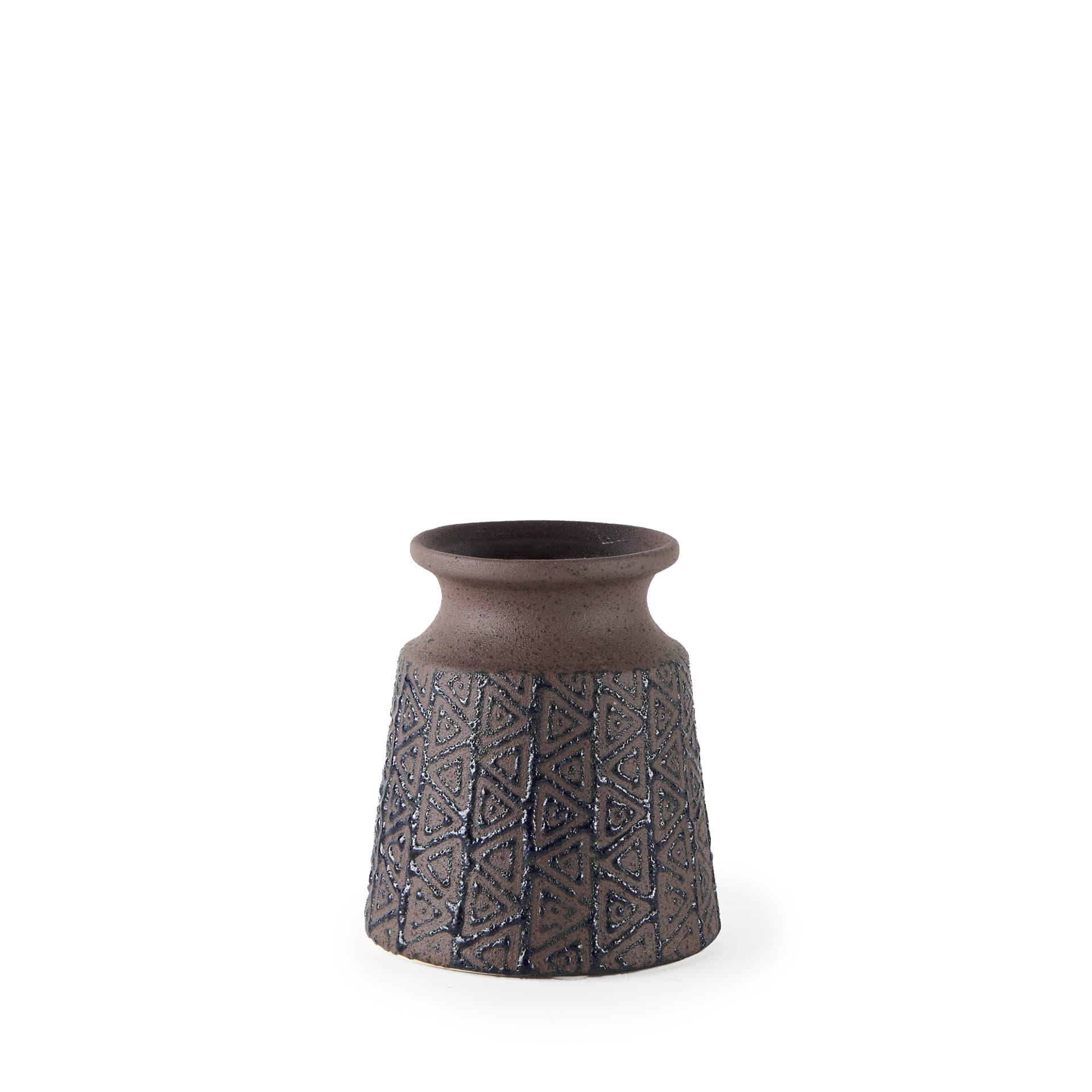 Sefina I Small Brown/Black Patterned Ceramic Vase — product photograph