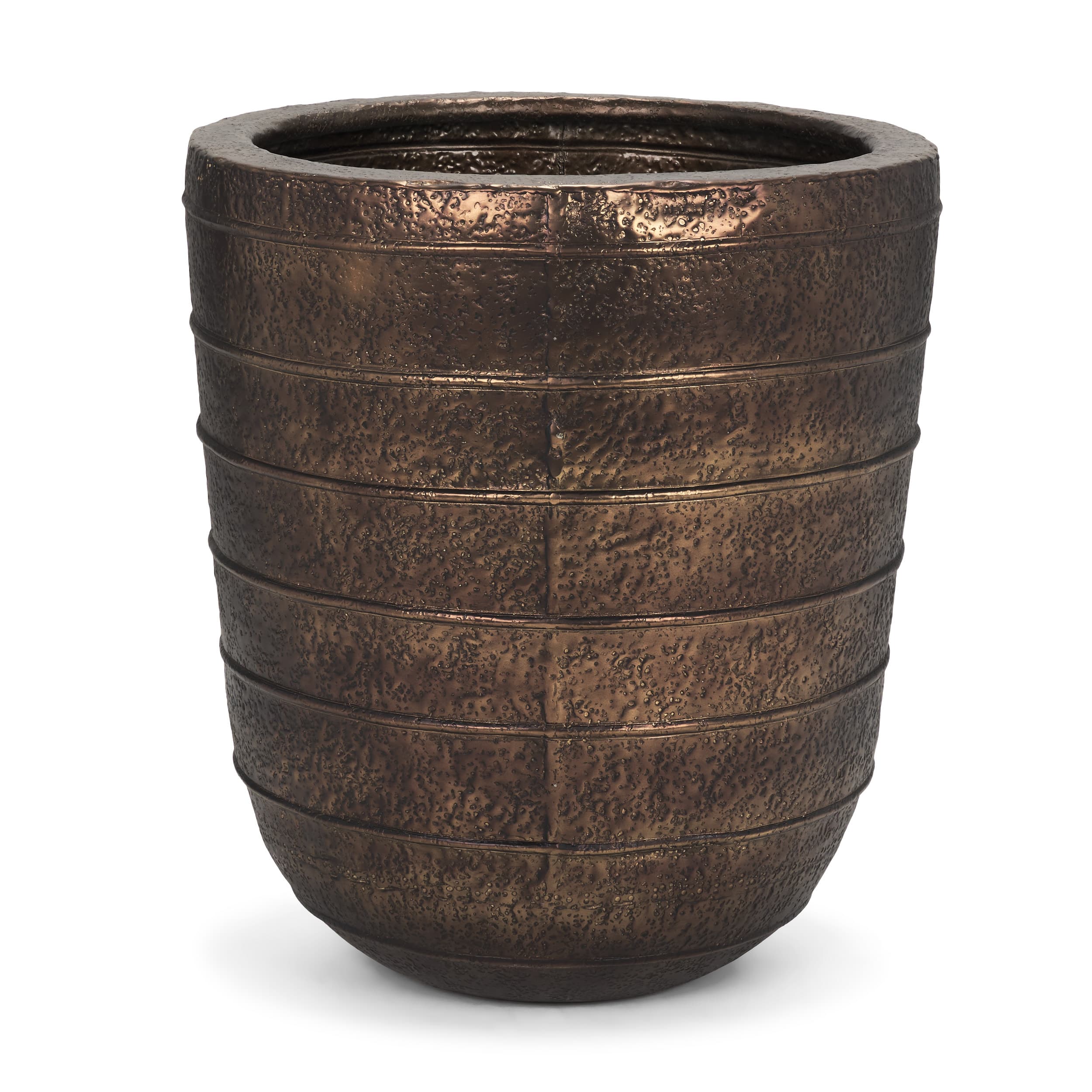 Aivana Extra Large Antiqued Gold Metal Floor Vase — product photograph