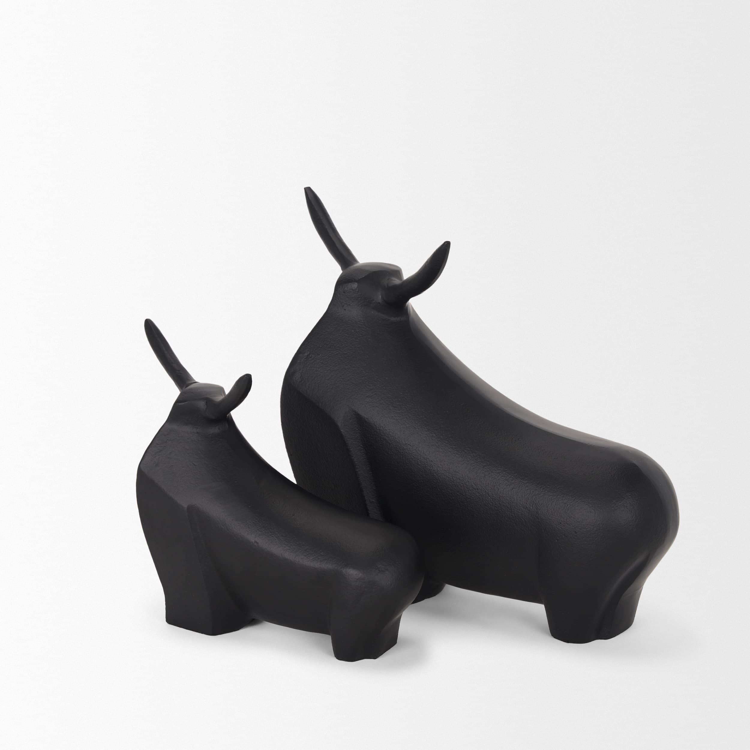Radu Small Matte Black Metal Bull Decorative Object — product photograph