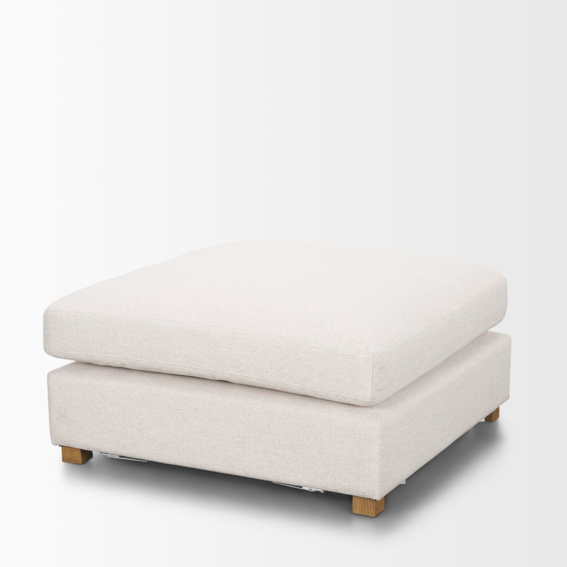 Halston Large Ottoman Oatmeal Performance Fabric — product photograph