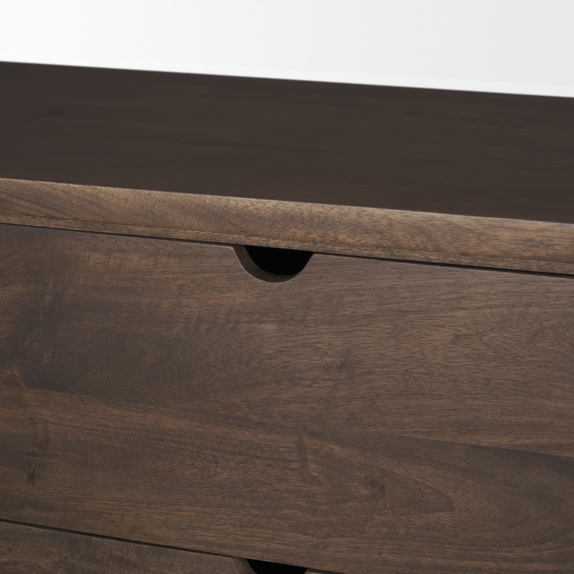 Wallen 2 Door Solid Dark Brown Wood w/ 3 Drawers Sideboard — product photograph