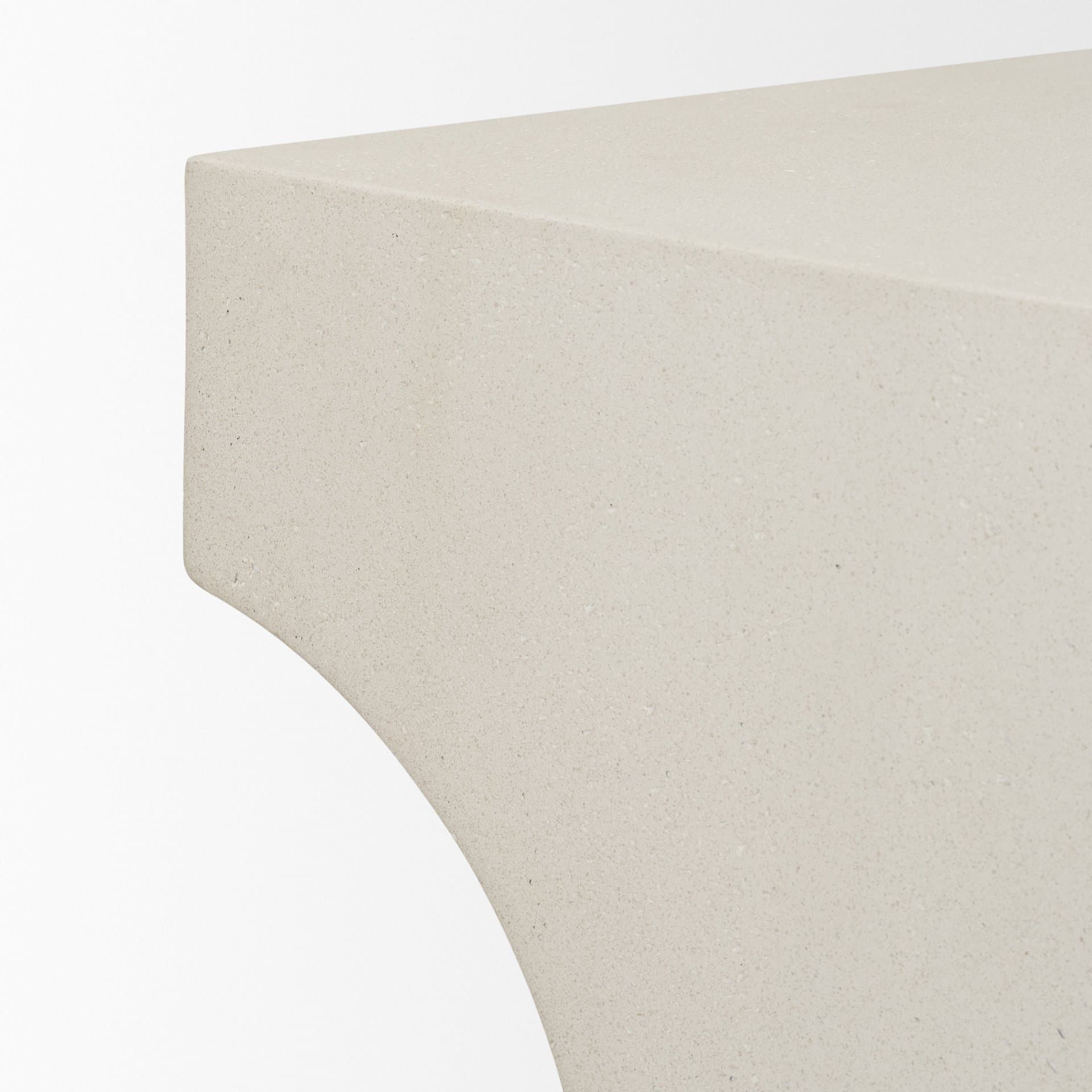 Bunda Square Sculptural Stone Finish Accent Table — product photograph