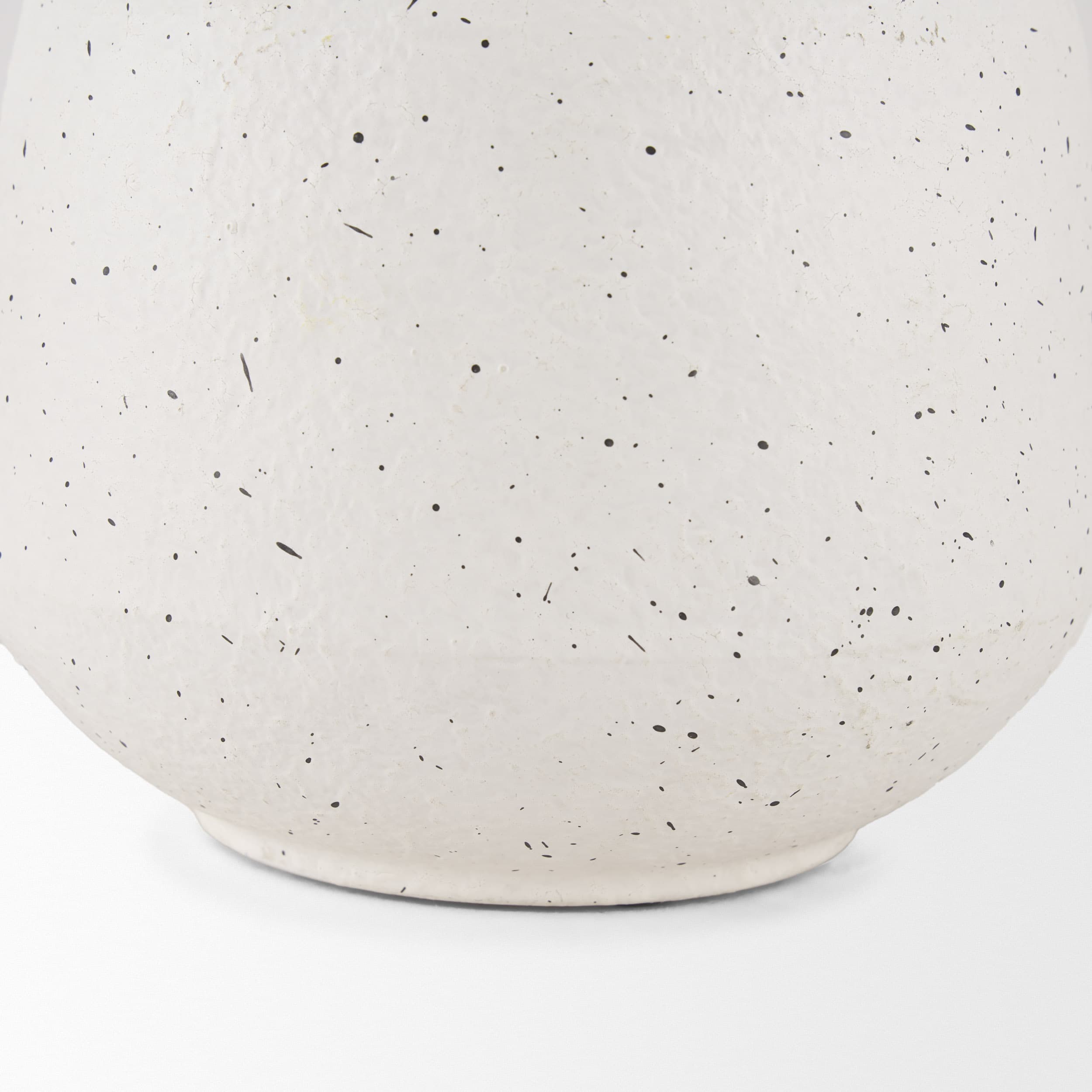 Treva Small White w/ Black Speckles Metal Vase — product photograph