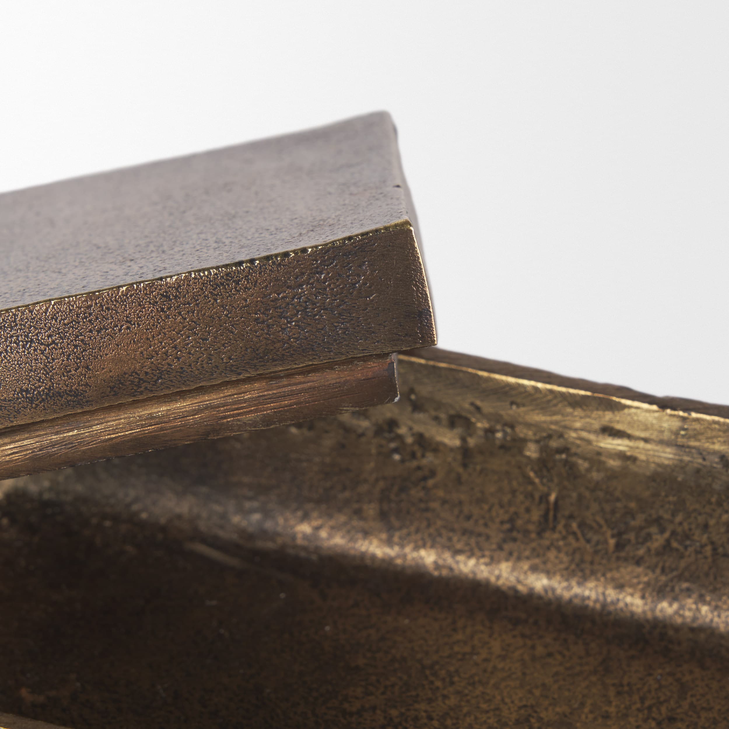 Porschia Small Antiqued Gold Metal Decorative Box — product photograph