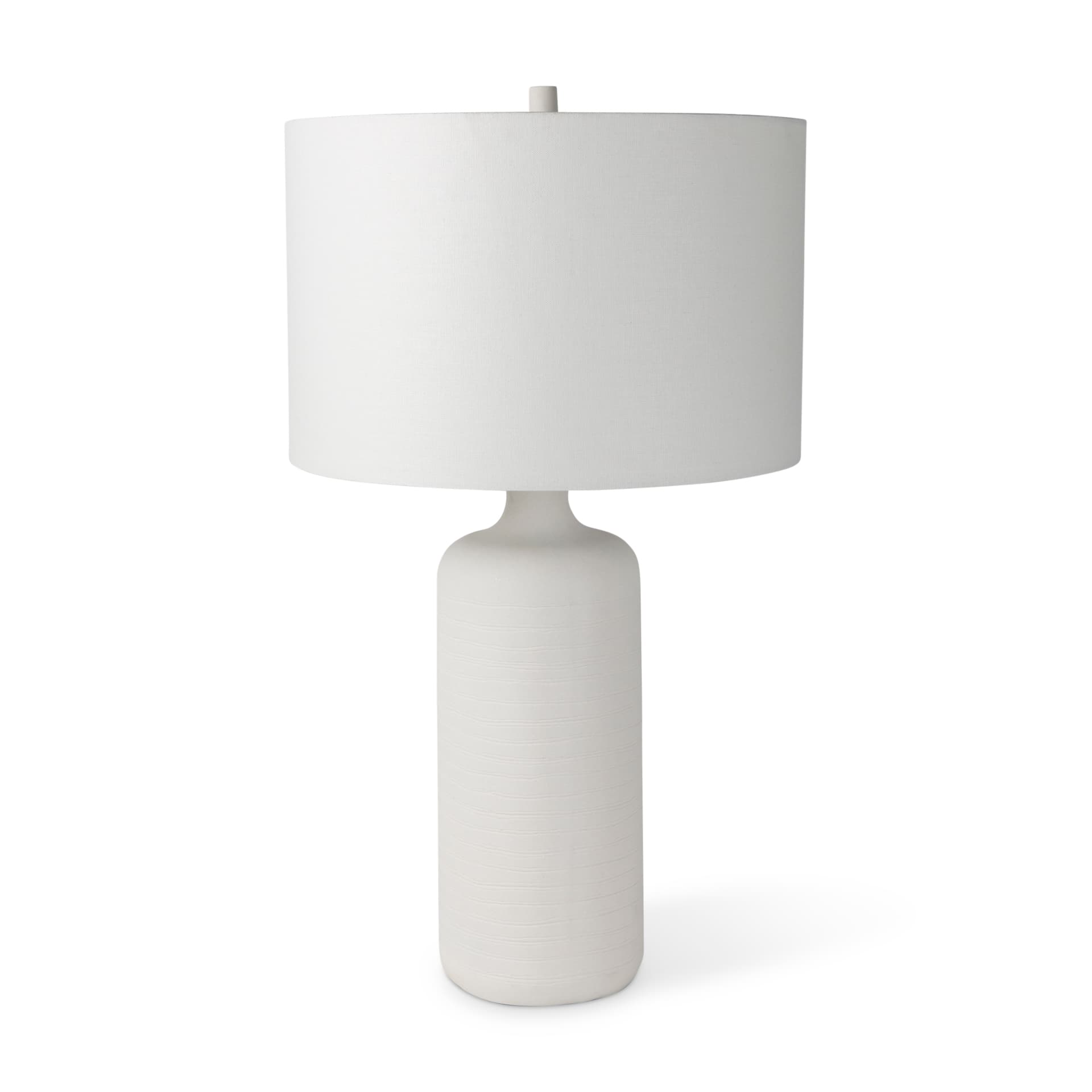 Melanie 17.0L x 17.0W x 30.5H White Shade W/White Base Table Lamp — product photograph