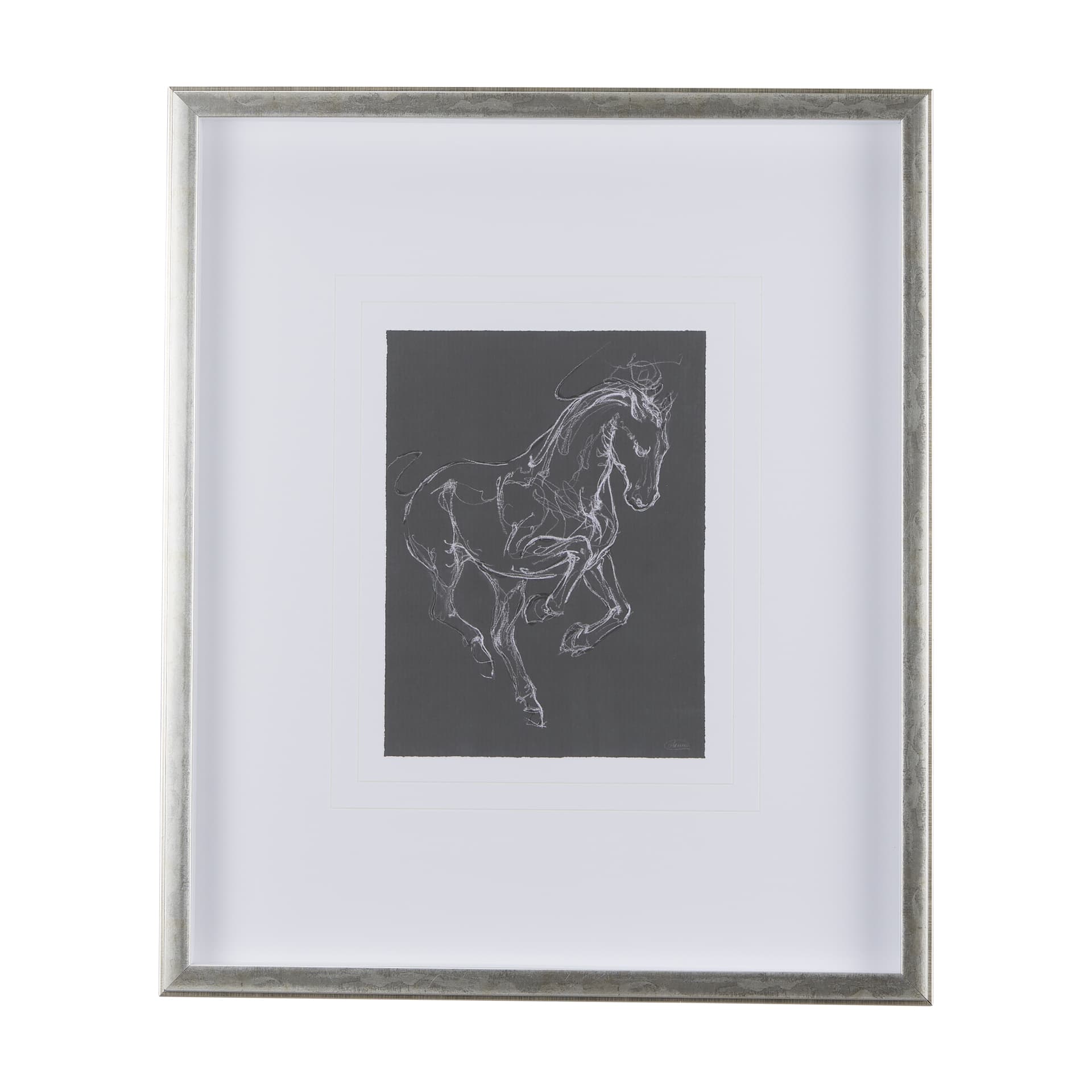 Horse III by Mercana Studio a Hand Embellished Textured Framed Art Print Matted under Glass — product photograph