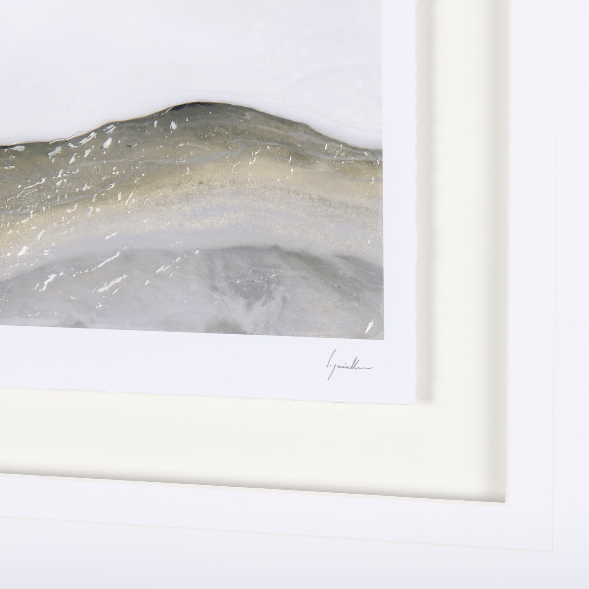 Sandy Waves II by Mercana Studio a Hand Embellished Textured Framed Art Print Matted under Glass — product photograph