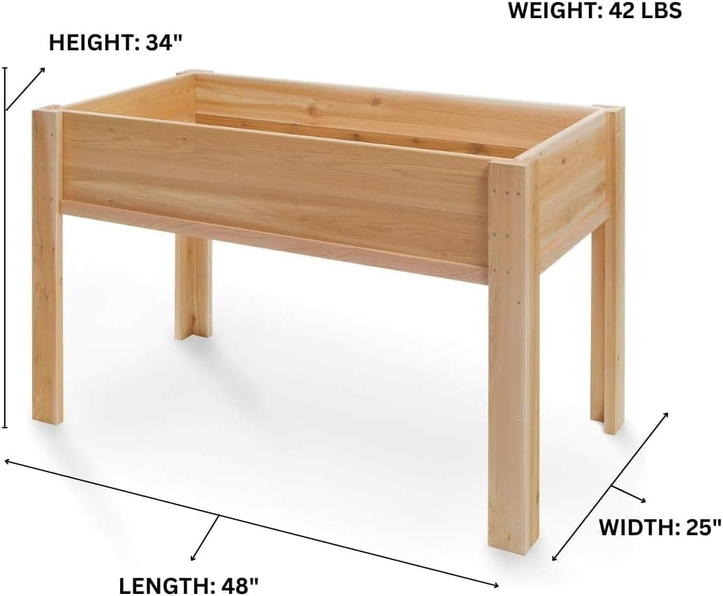 4-ft x 2-ft Raised Cedar Garden Box with Legs RGL34 — product photograph