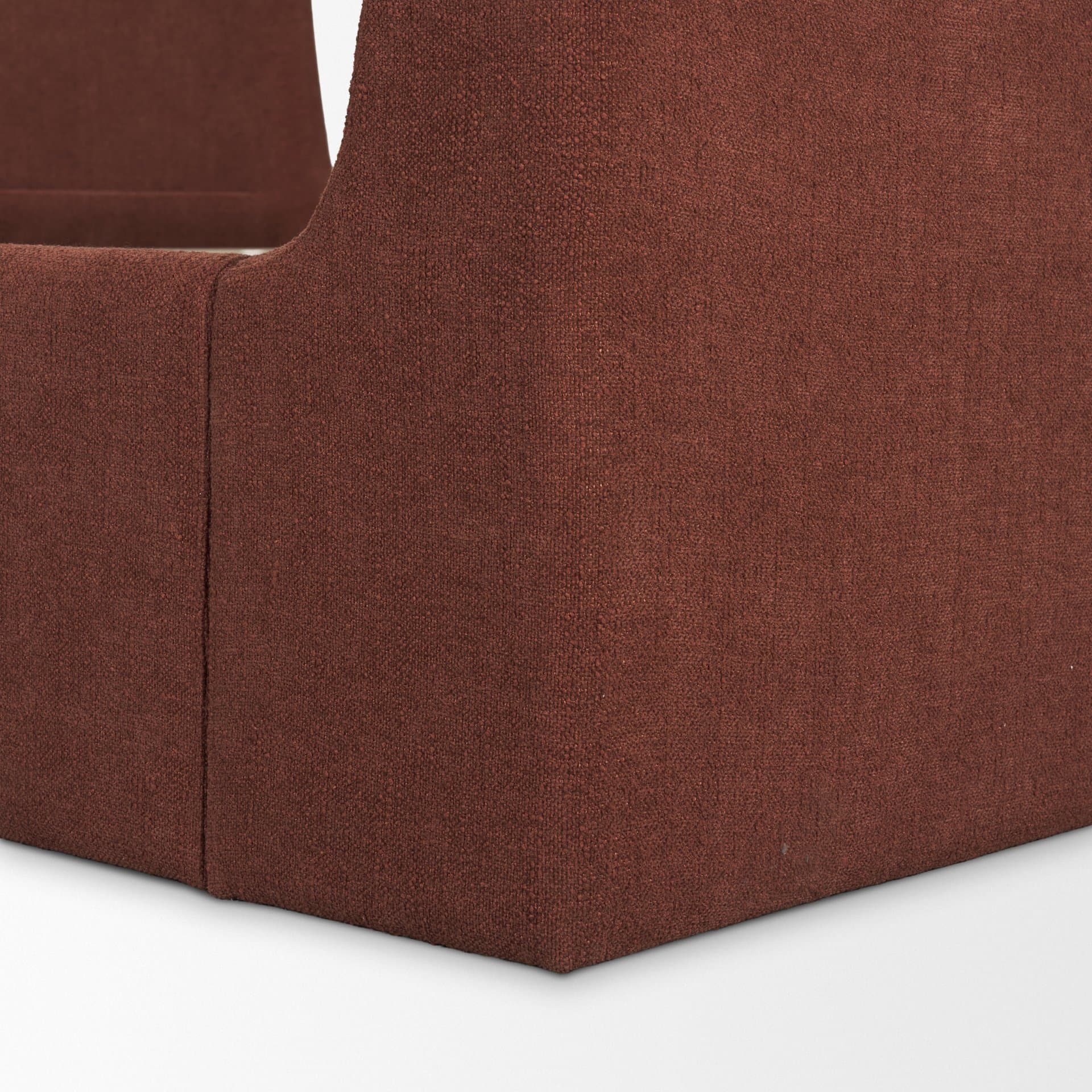 Solene King Upholstered Bedframe w/ Footbed | Curved Headboard | Burgundy Fabric — product photograph