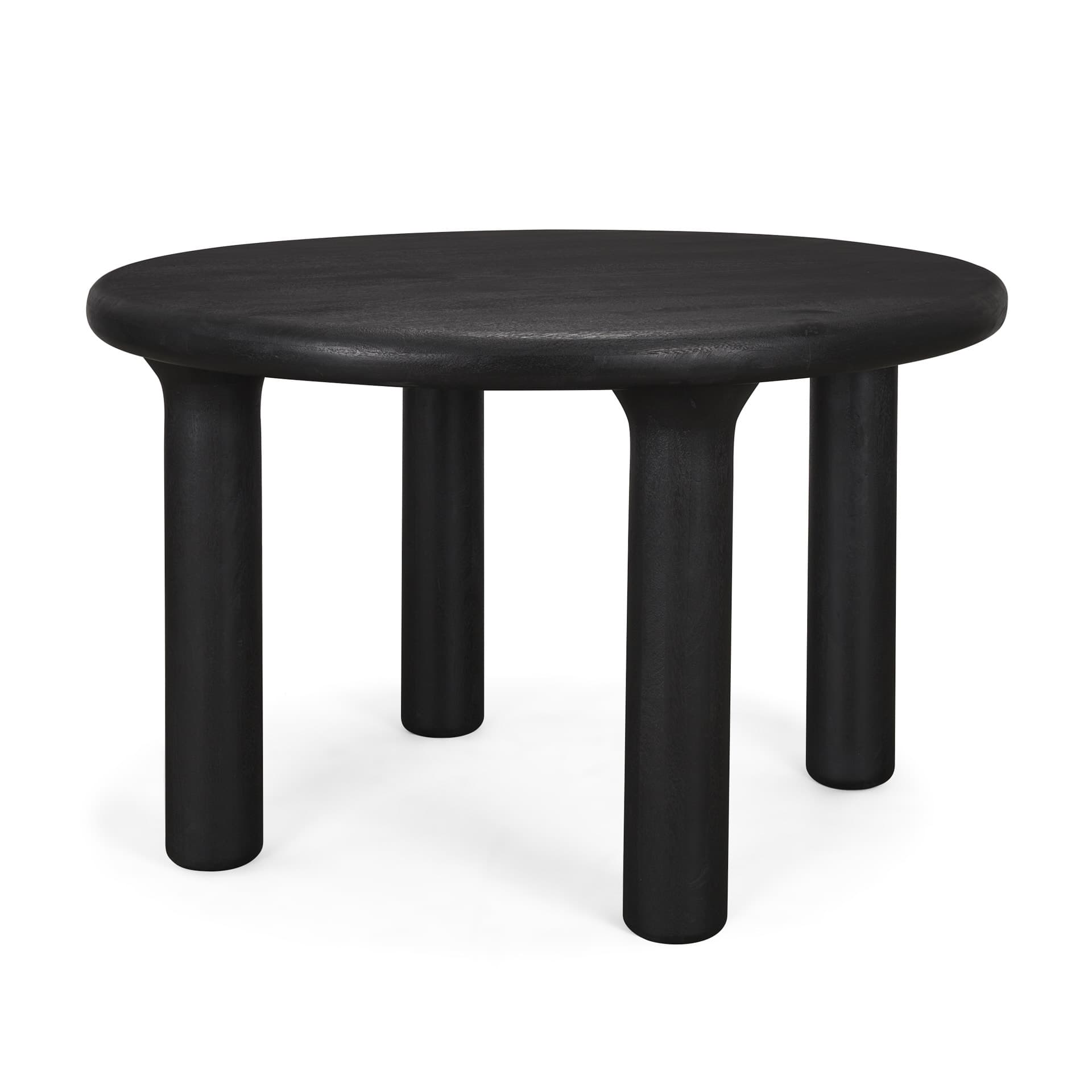 Soma 48" Round Dining Table | Modern | Black Wood | Seats 4 — product photograph