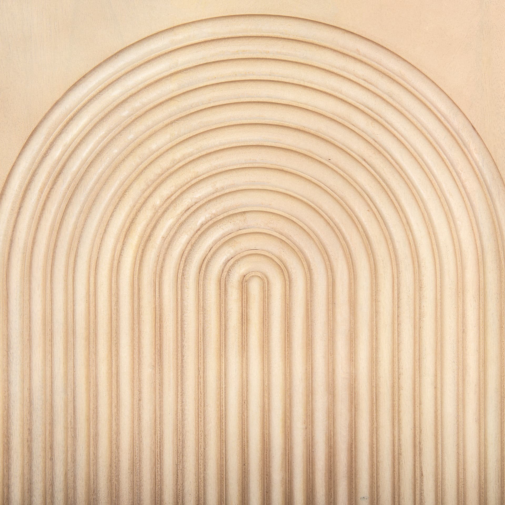 Tucker Light Brown Wood w/ Carved Arch Pattern 4 Door Sideboard — product photograph