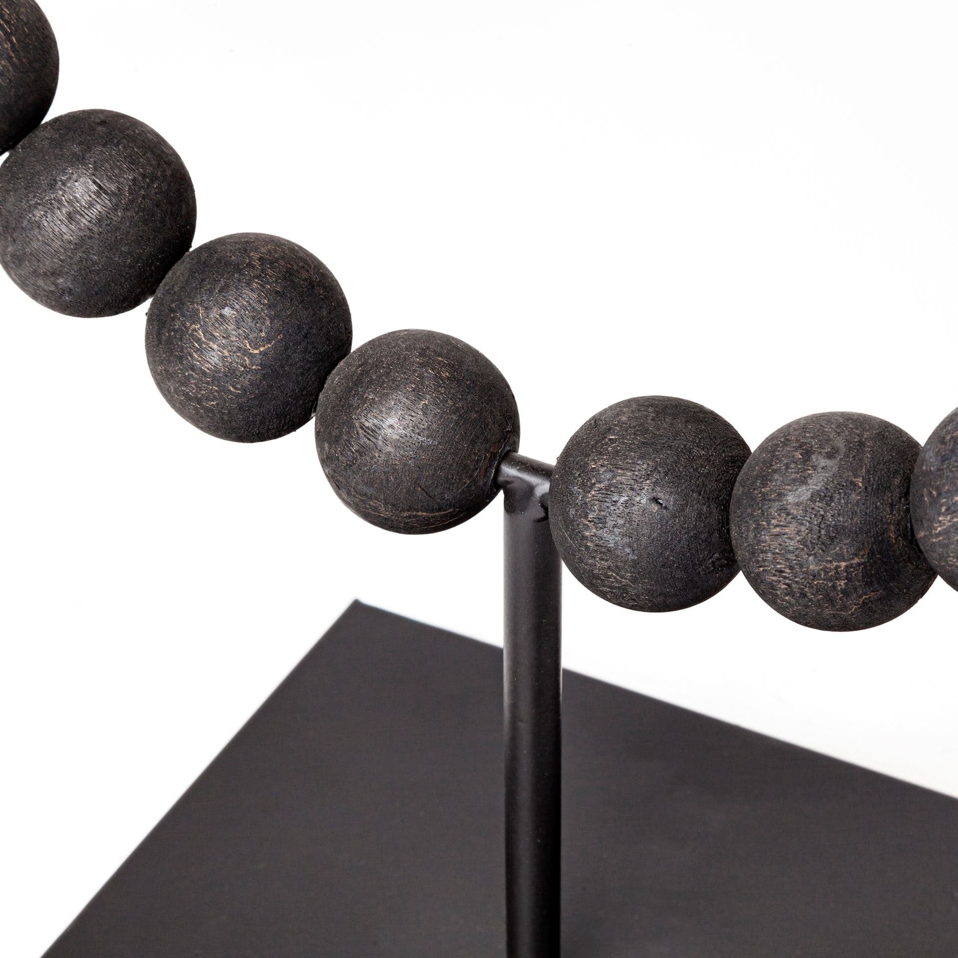 Tulane II (Large) 12L x 6W Black Beaded Broken Sphere Decorative Object — product photograph