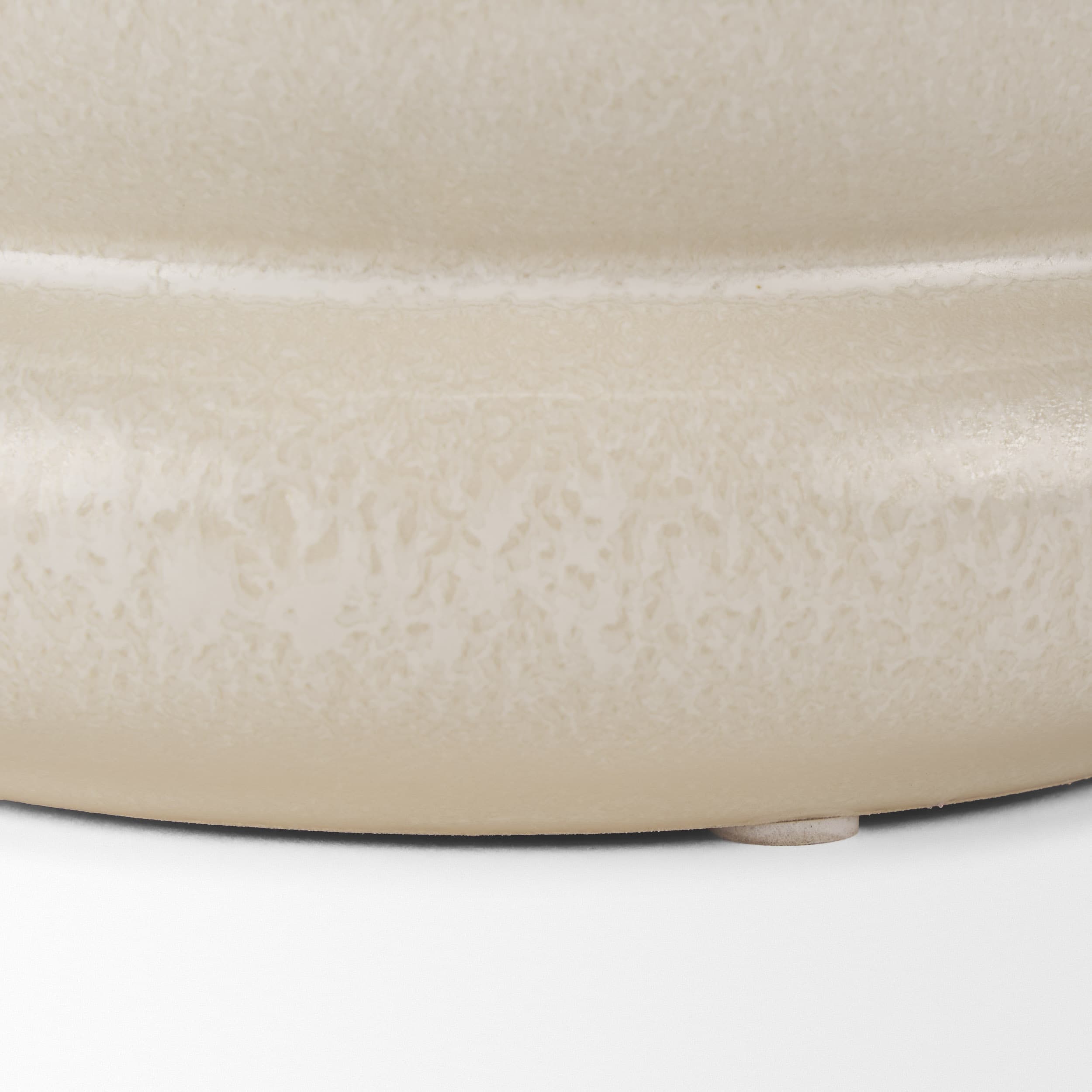 Twyla Short Cream Glazed Ring Pot — product photograph