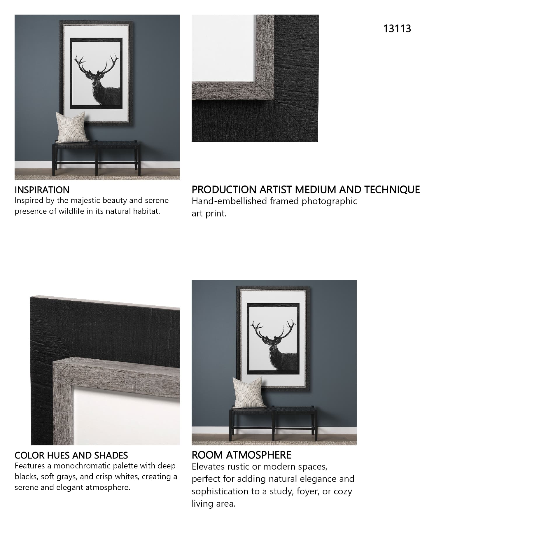 Forest Royal Grand by Matthew Roseveare Hand Embelished Textured Framed Art Photo Matted under Glass — in a styled room