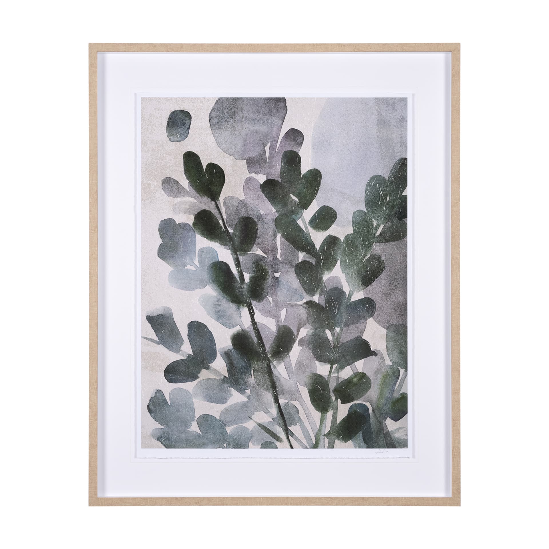 Summer Foliage II by Mercana Studio a Hand Embellished Textured Framed Art Print Matted under Glass — product photograph