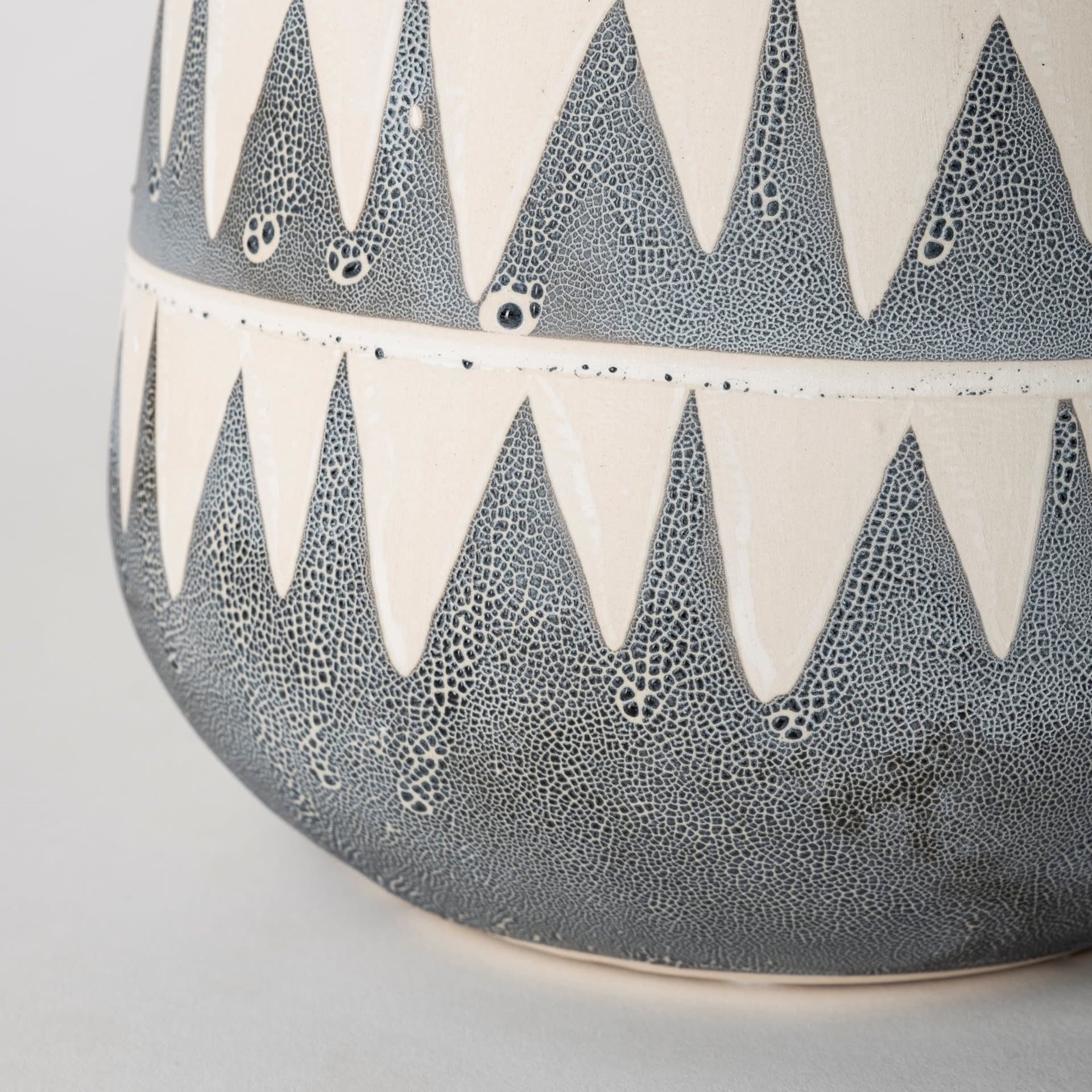 Delaney Large Gray Patterned Ceramic Vase — product photograph