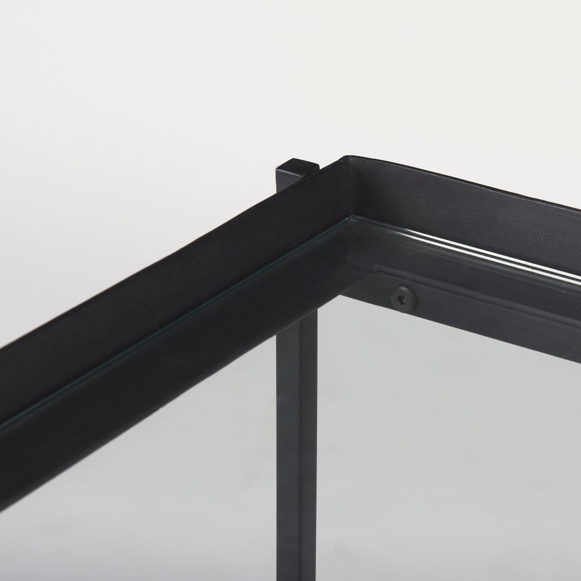 Trey Black Metal W/Glass Accent Table — product photograph