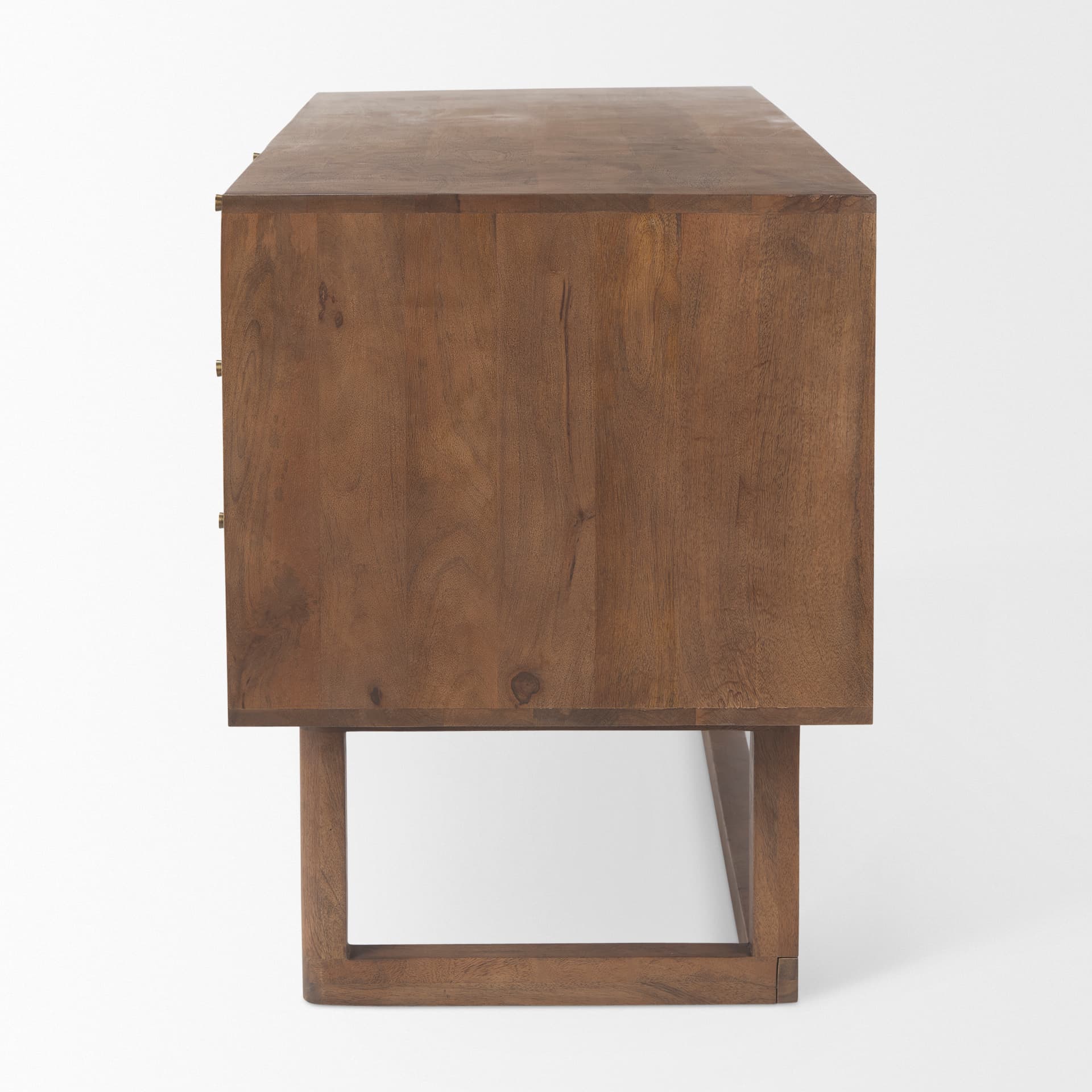 Grier 60" Medium Brown Solid Wood W/ Cane Office Desk — product photograph
