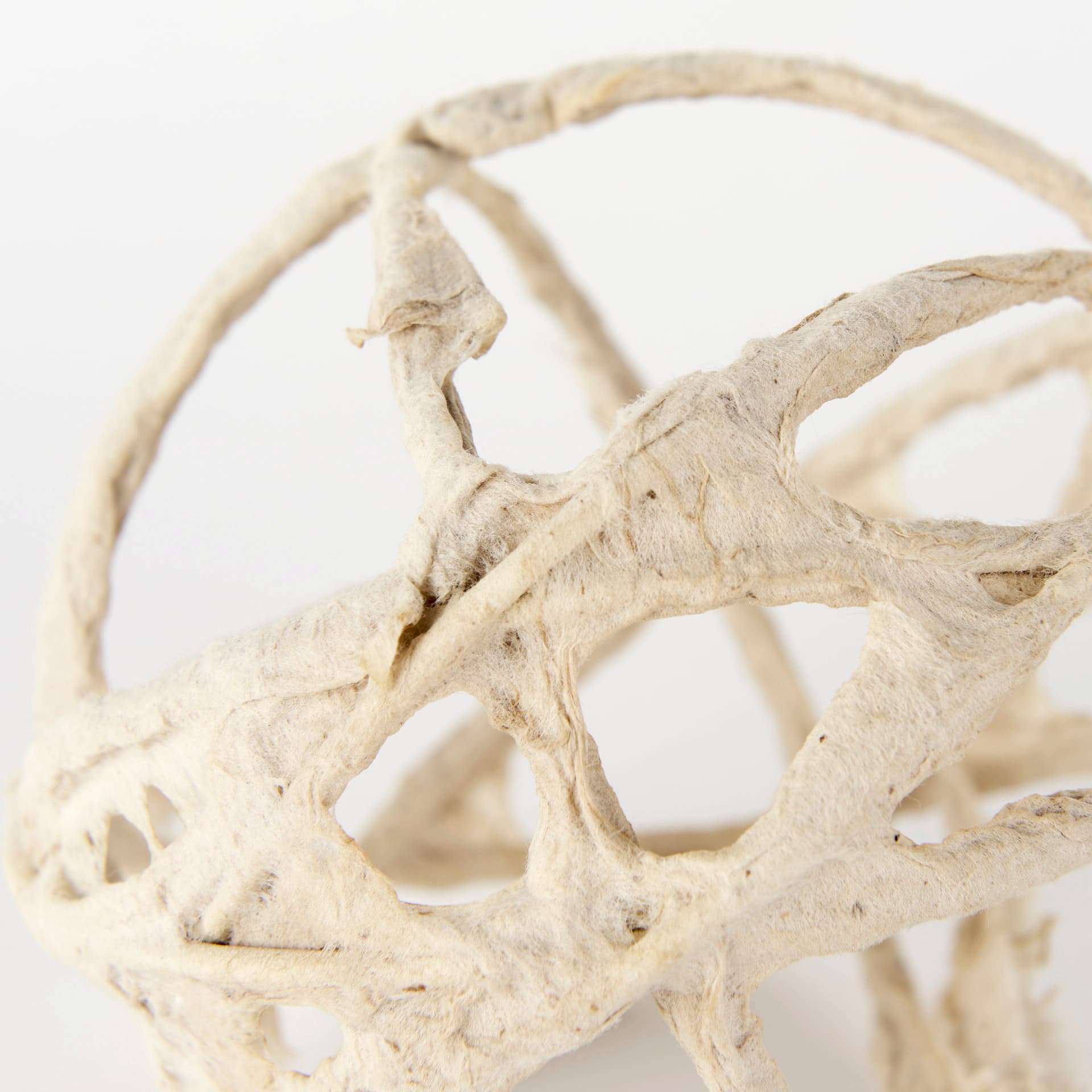 Kali 4.5L x 4.5W x 4.5H Small Beige Decorative Metal and Paper Object — product photograph