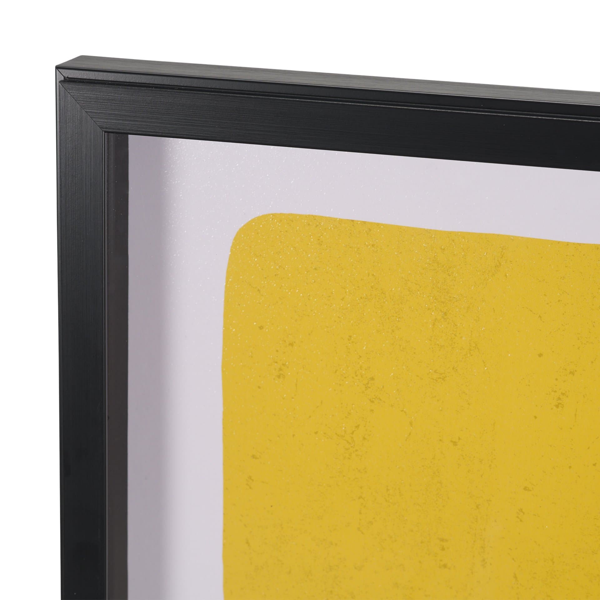 Black Reeds Yellow Abstract by Cats And Dogs Hand-Embellish Textured Framed Artwork Matt under Glass — product photograph