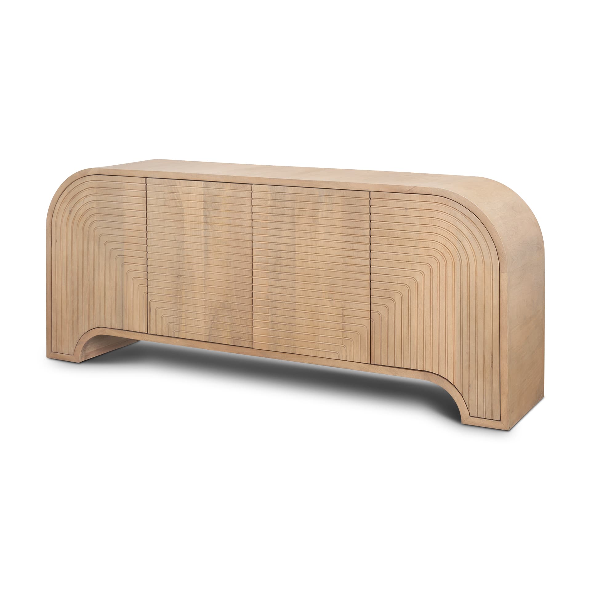 Sorina Reverse Fluted Light Brown Wood Sideboard — product photograph