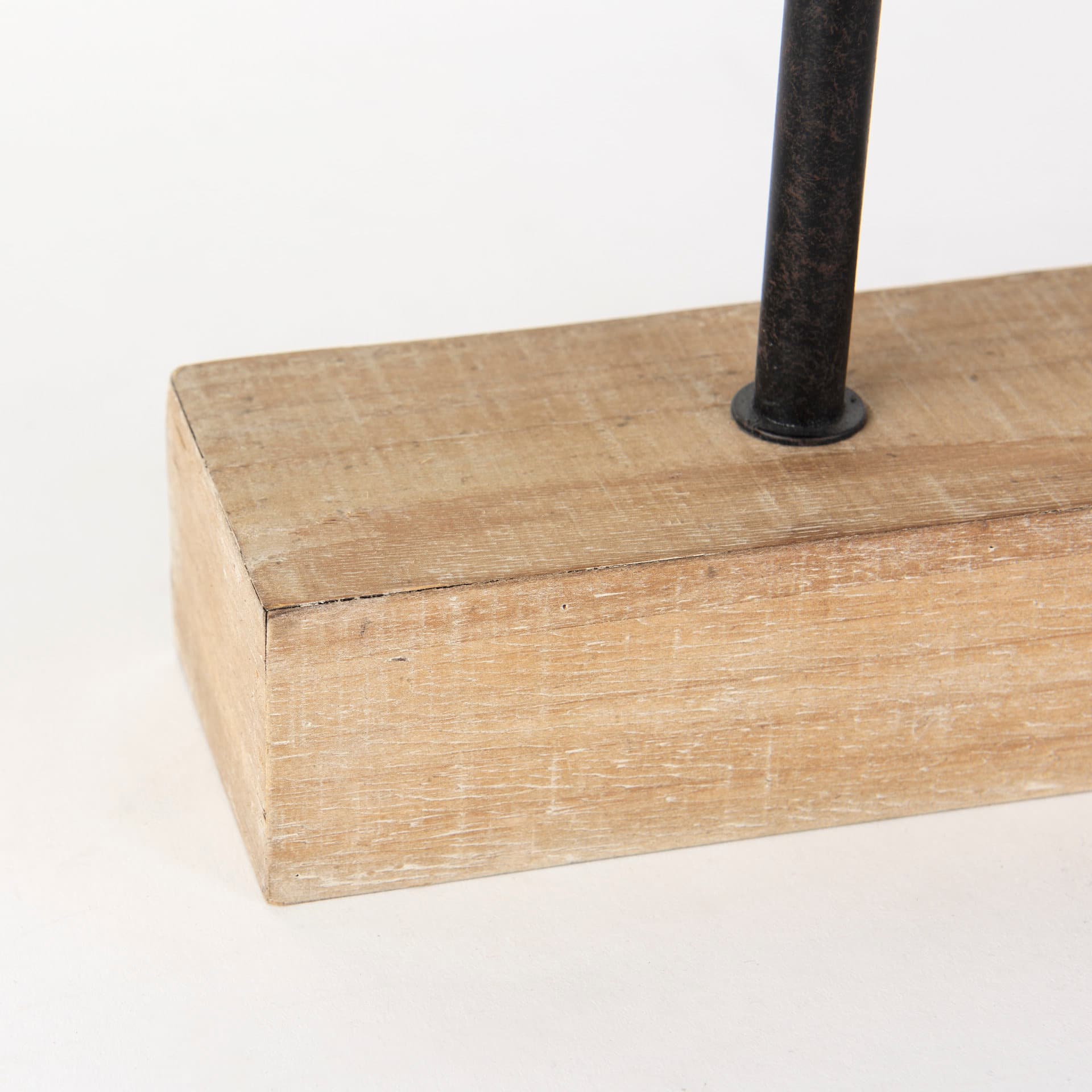 Oris Black Metal/Wood Open Frame Table Clock — product photograph
