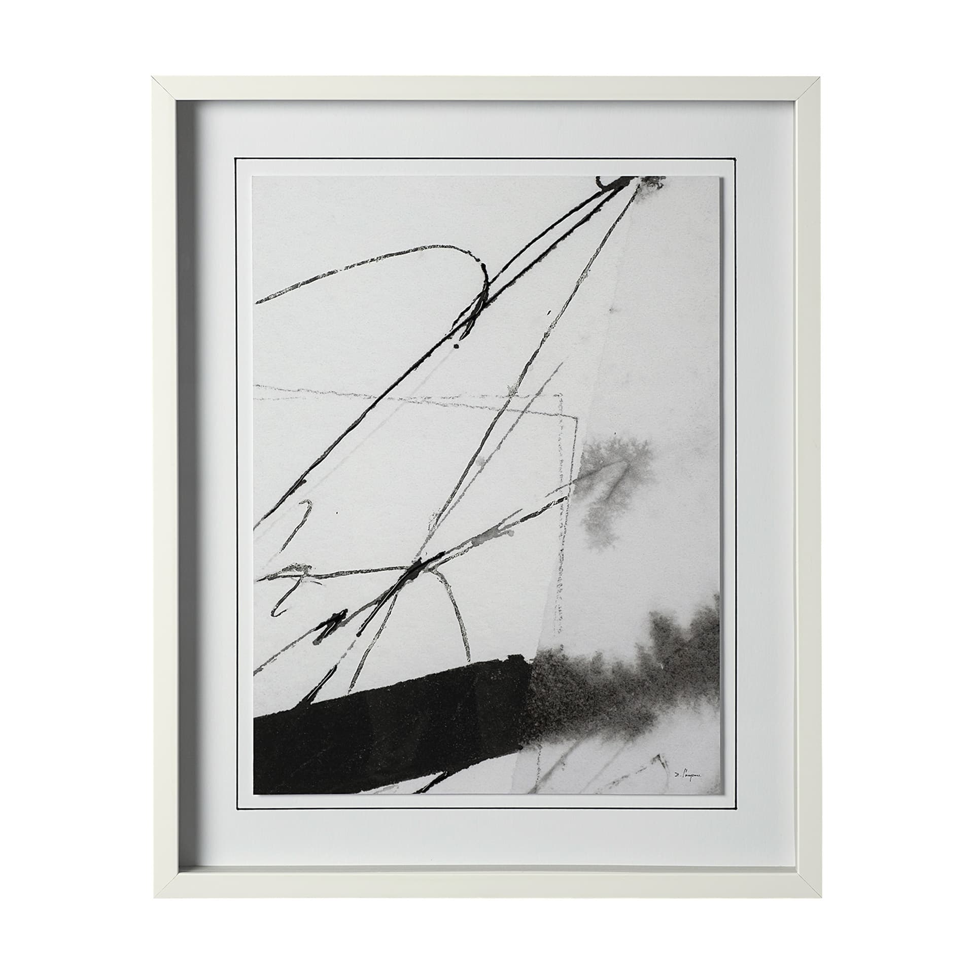 Directions I by Mercana Studio a Hand Embellished Textured Framed Art Print Matted under Glass — product photograph