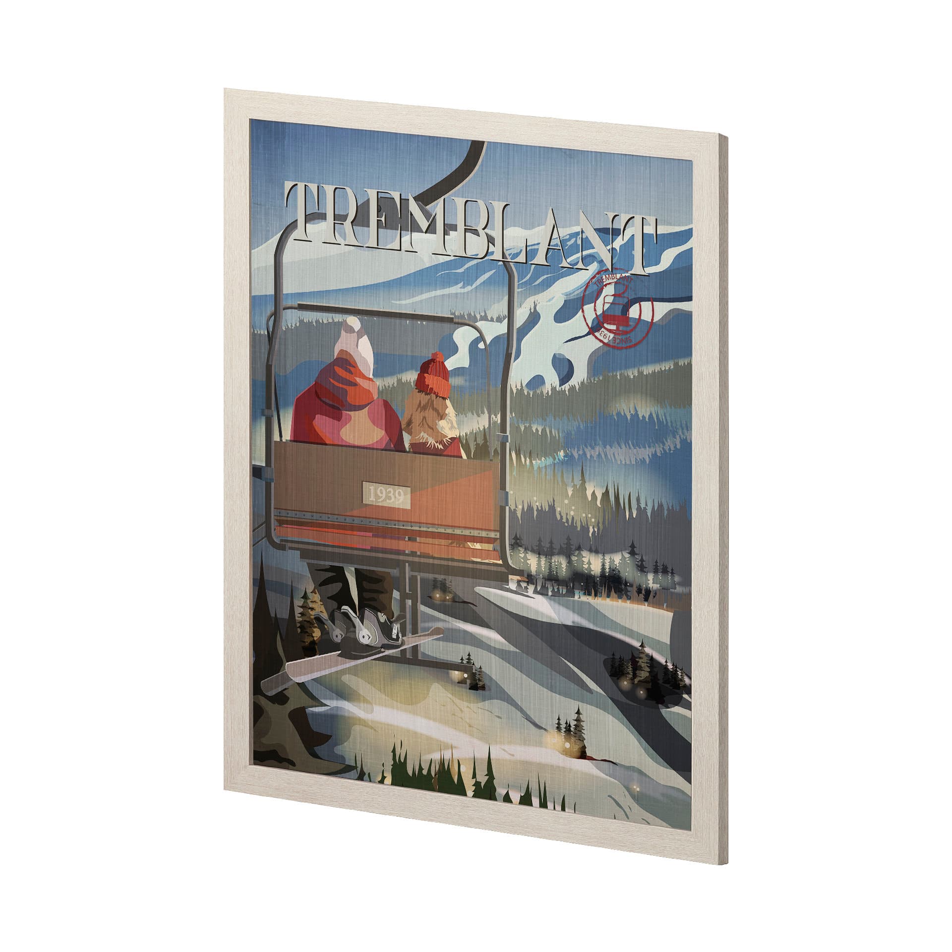 Tremblant Go Canada (L) by Mercana Studio a Hand Embellished Decograph Framed Art Print — product photograph